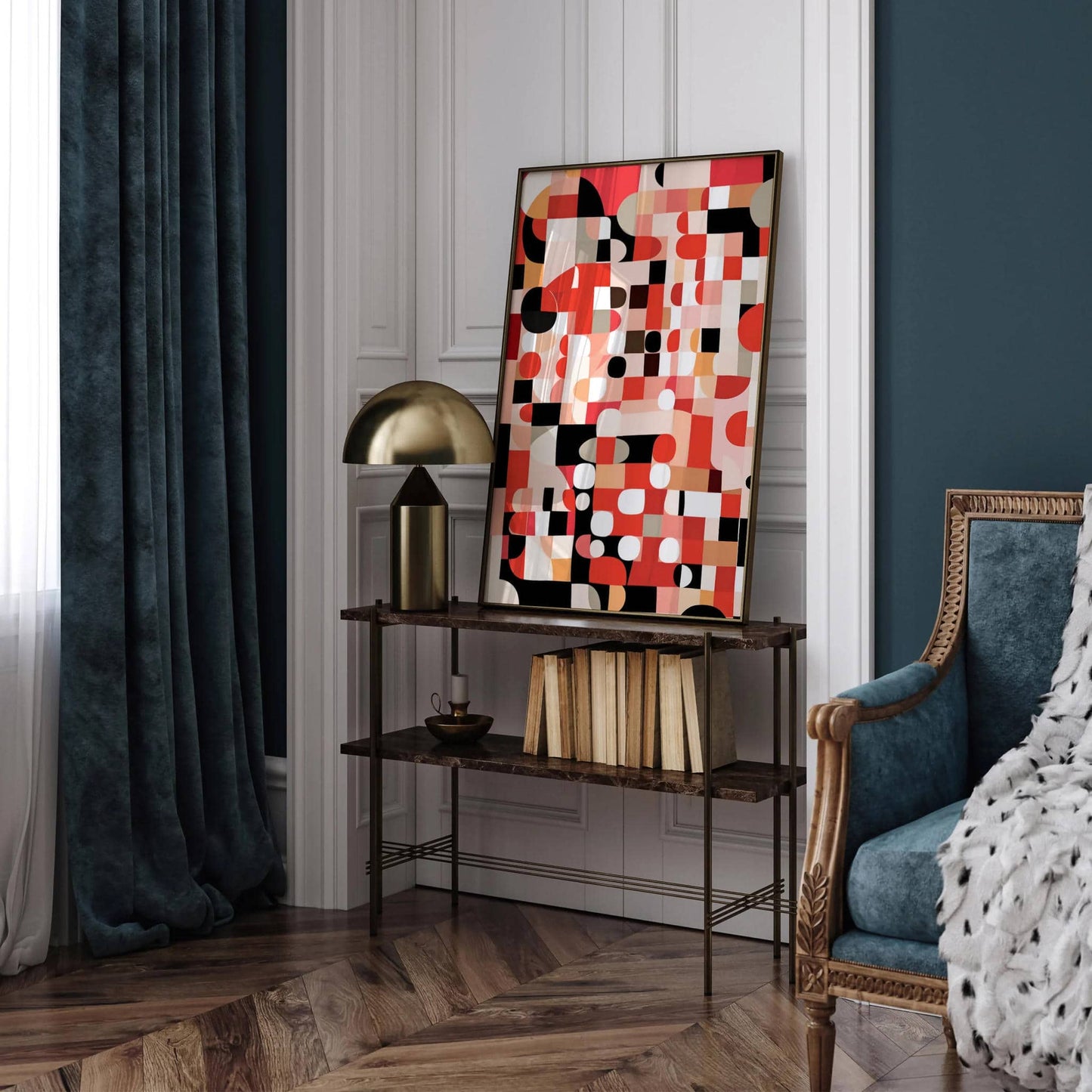 Red Mirrage - Mid-Century Modern Wall Art - HypeSheriff