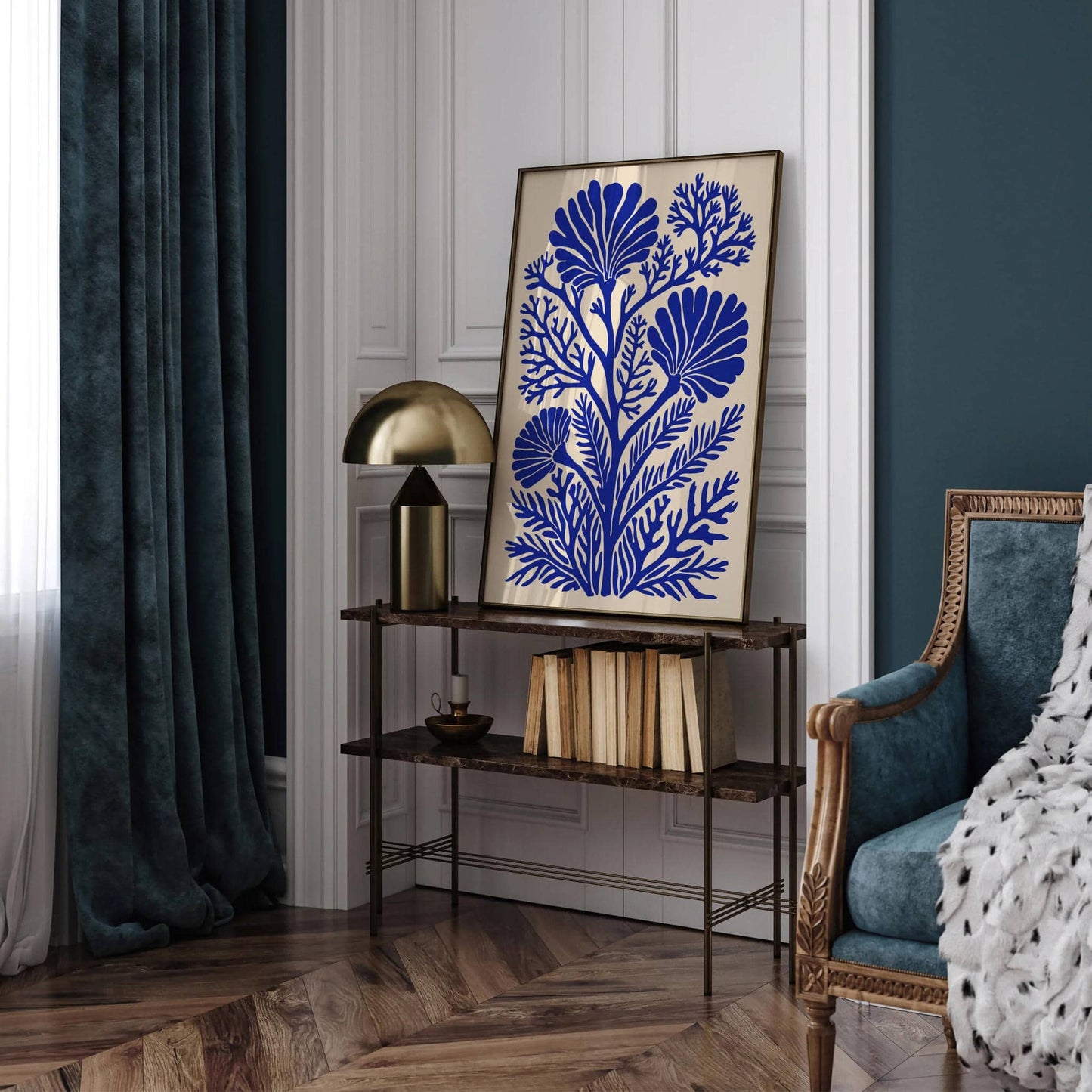 La Corail Blue & Indigo Art Print – Modern Wall Decor