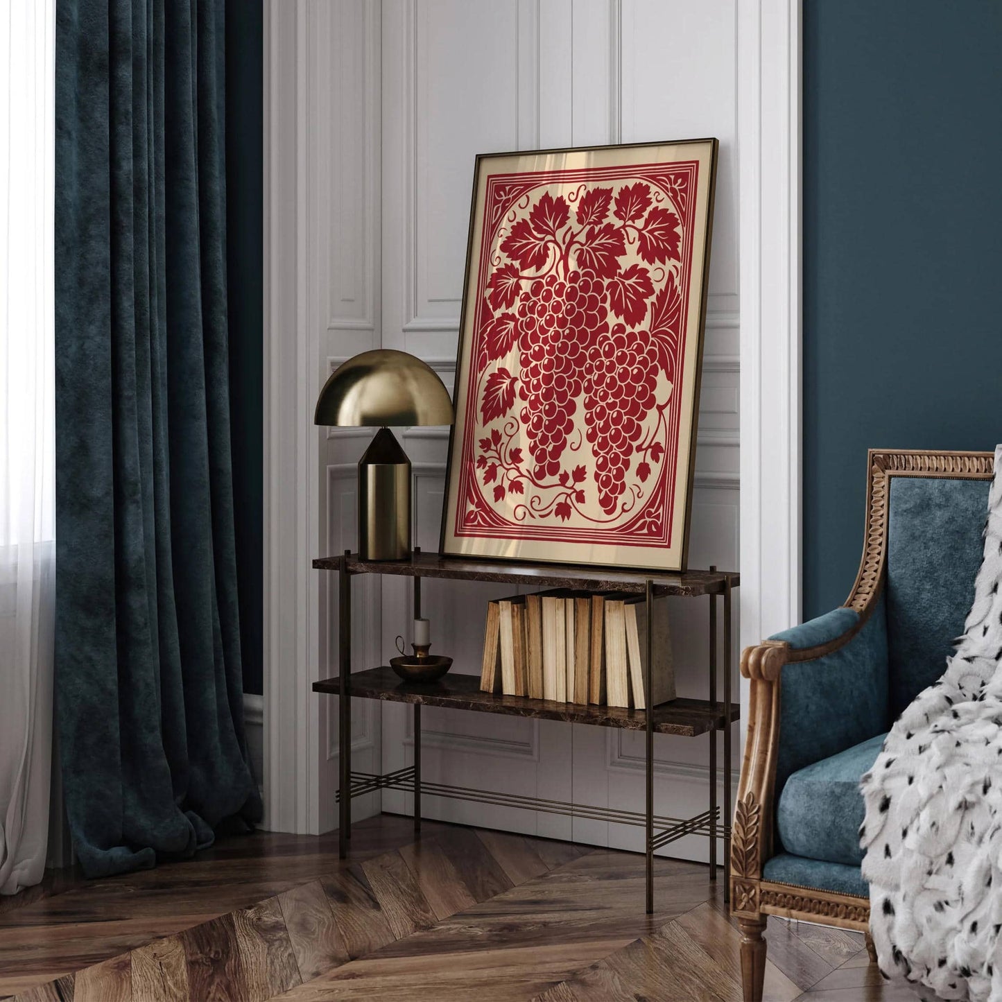 Rococo Revival Grapes Elegant Kitchen Print