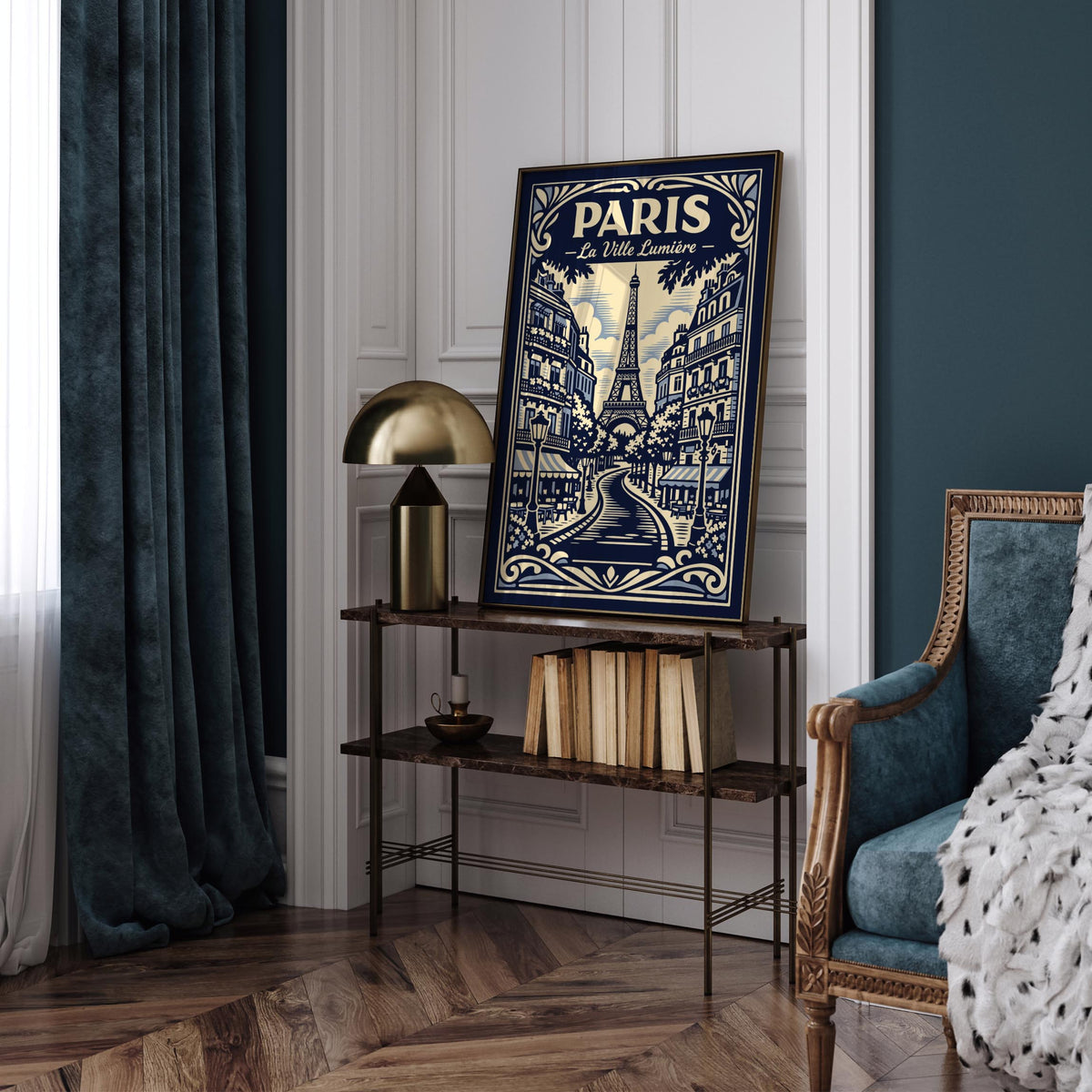 Paris La Ville Lumière Vintage Travel Poster