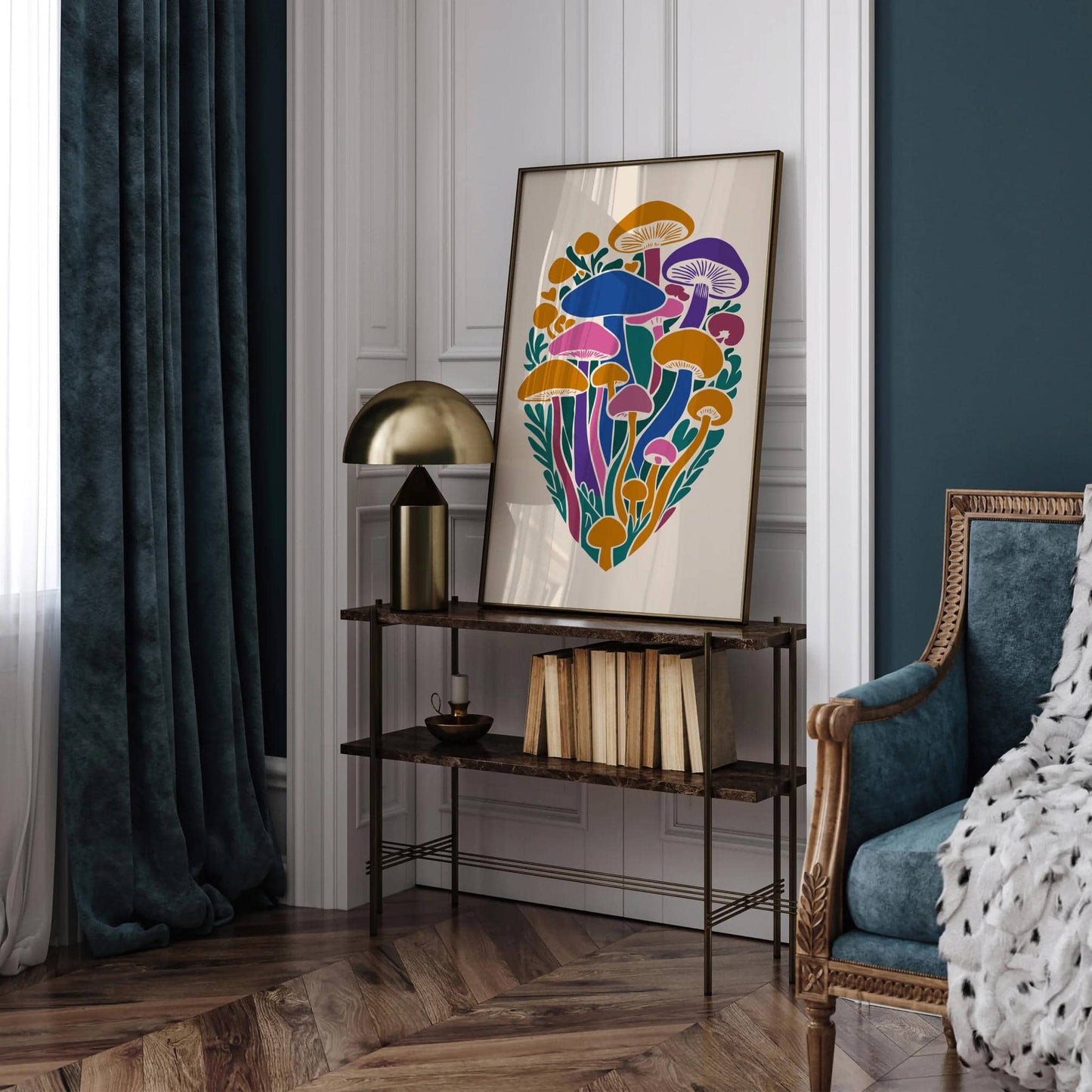 Colorful Mushrooms Autumn Home Decor Print - HypeSheriff