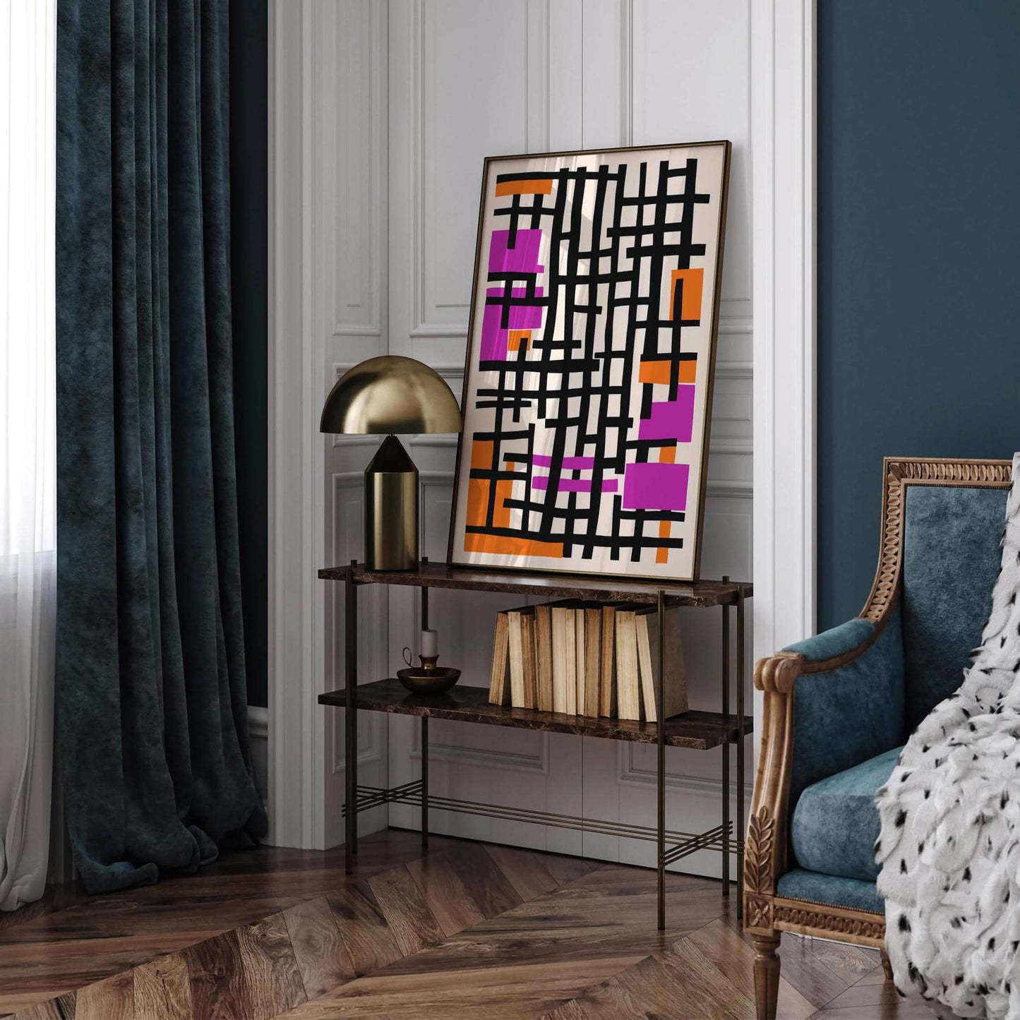 Modern Magenta Abstract Art Print - HypeSheriff