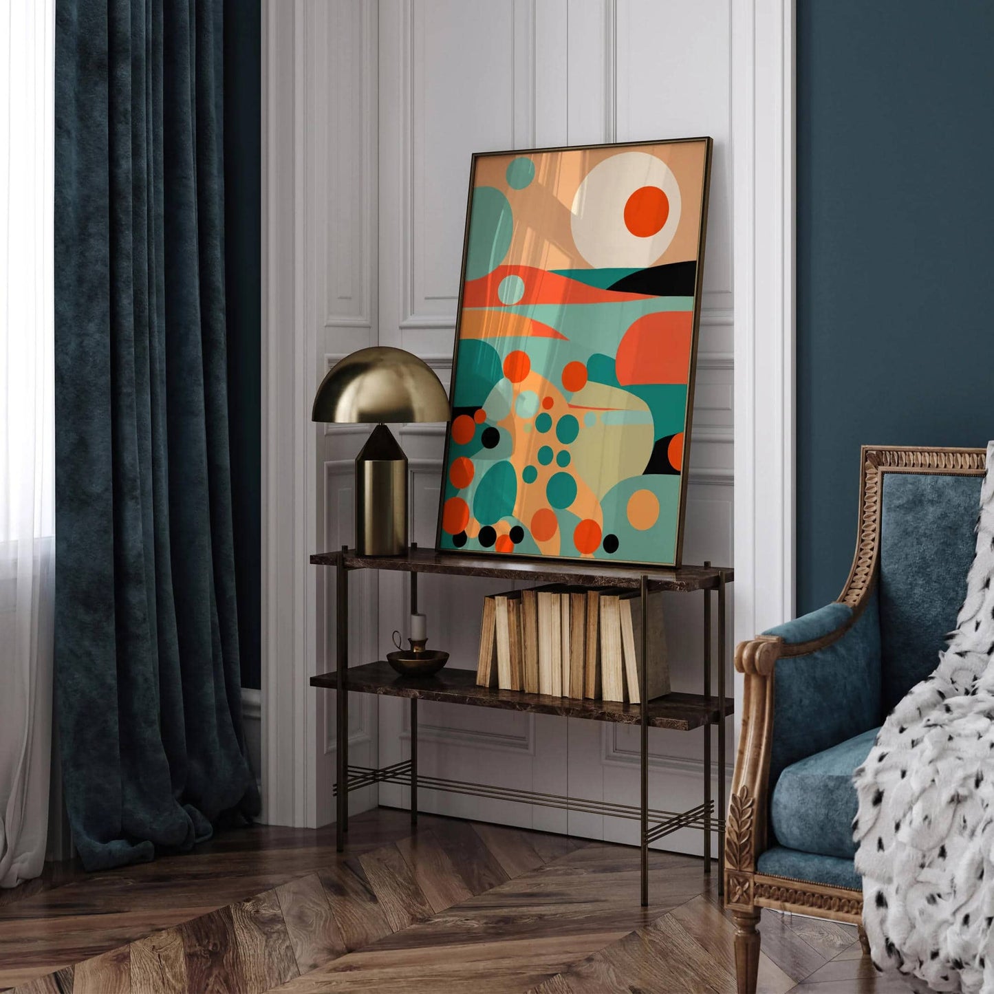 Abstract Mid-Century Sunset Poster - HypeSheriff