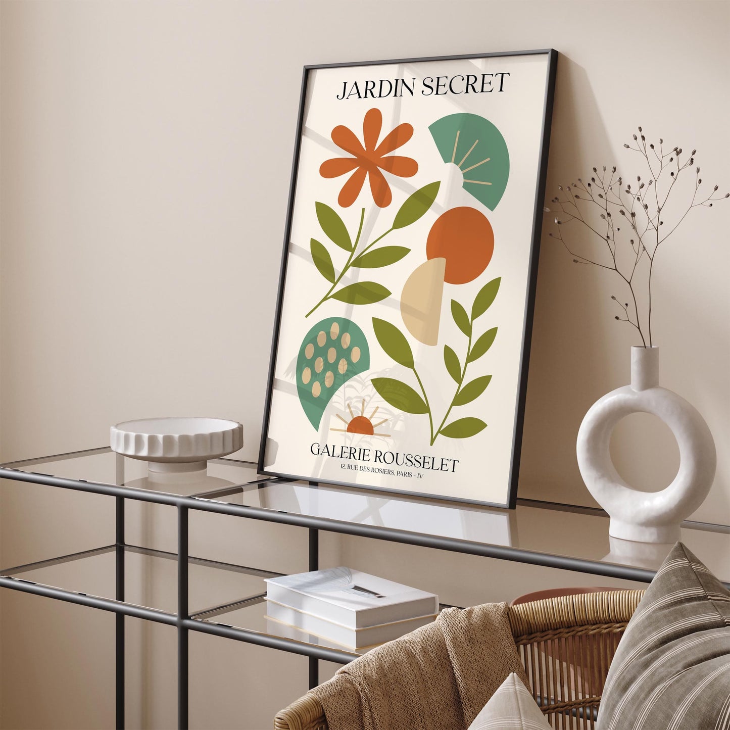 Jardin Secret Poster - French Botanical Wall Art Print