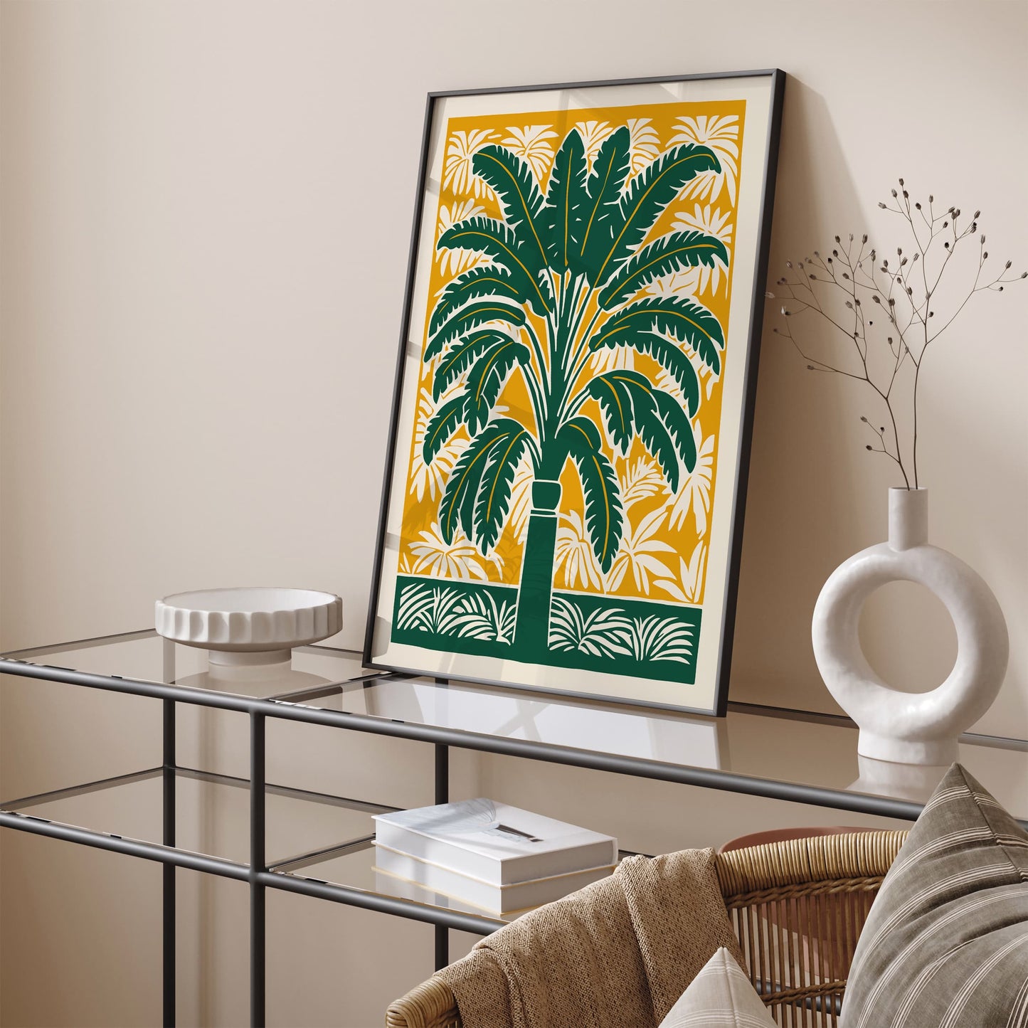 Green Eclectic Palm Tree Thailand Nature Poster