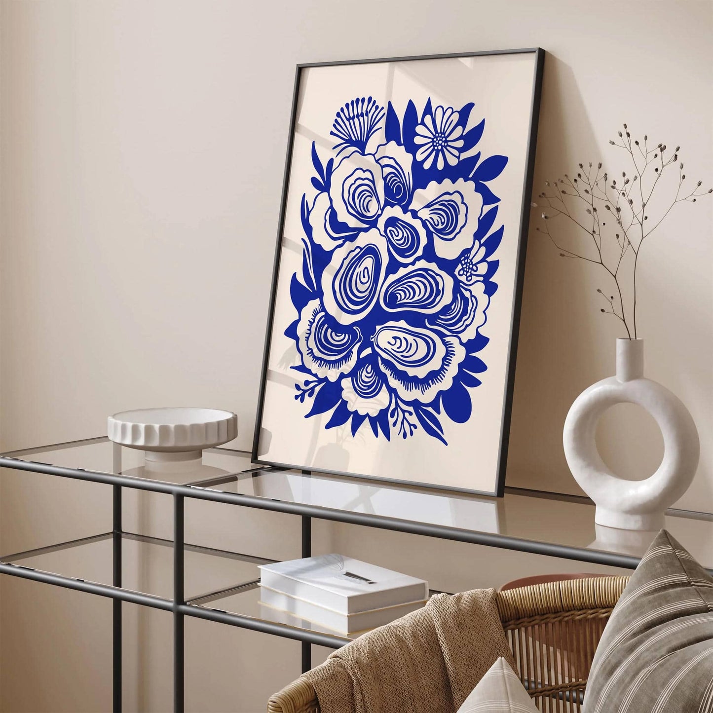 Oyster Lovers Blue Art Print