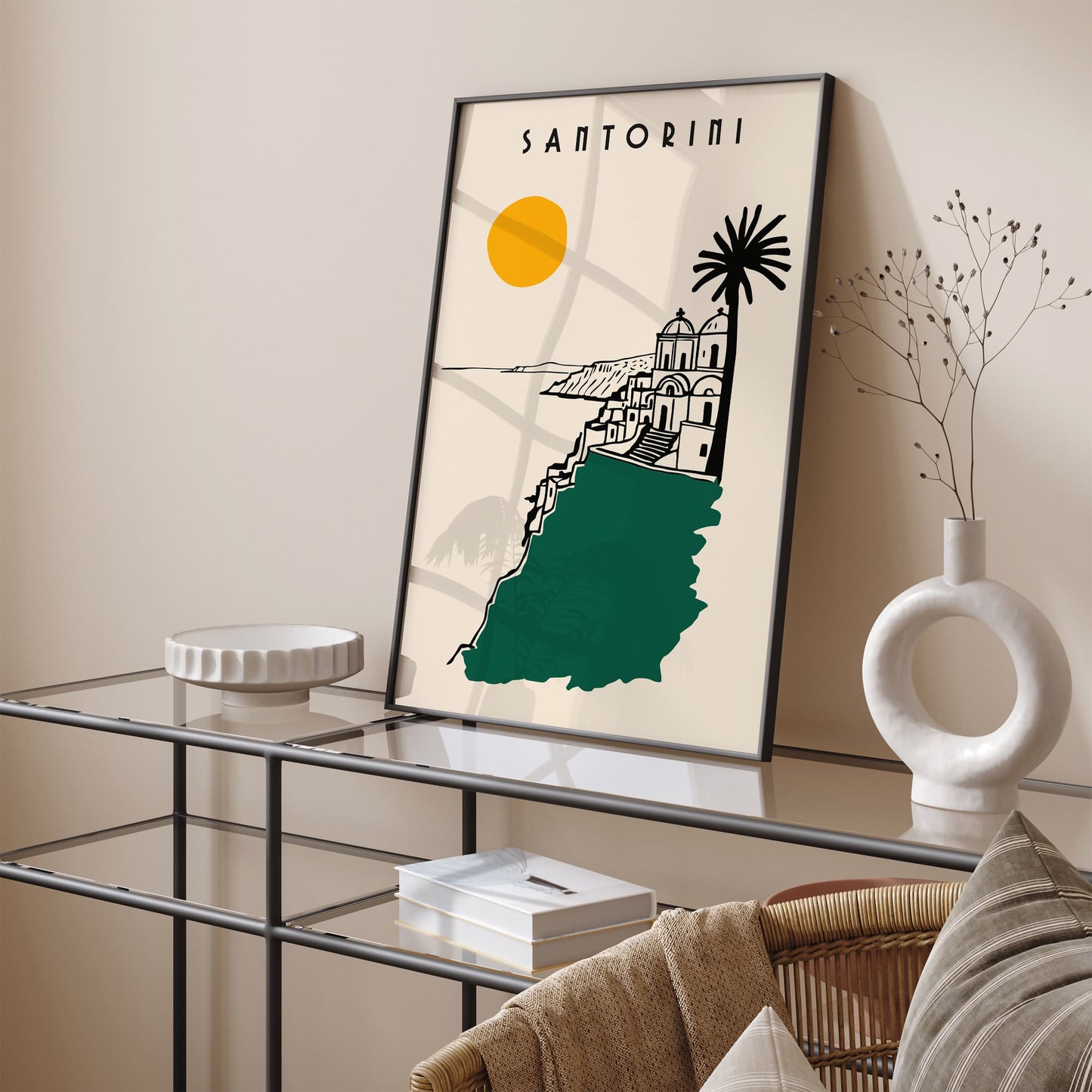 Santorini Greece Landscape Travel Poster