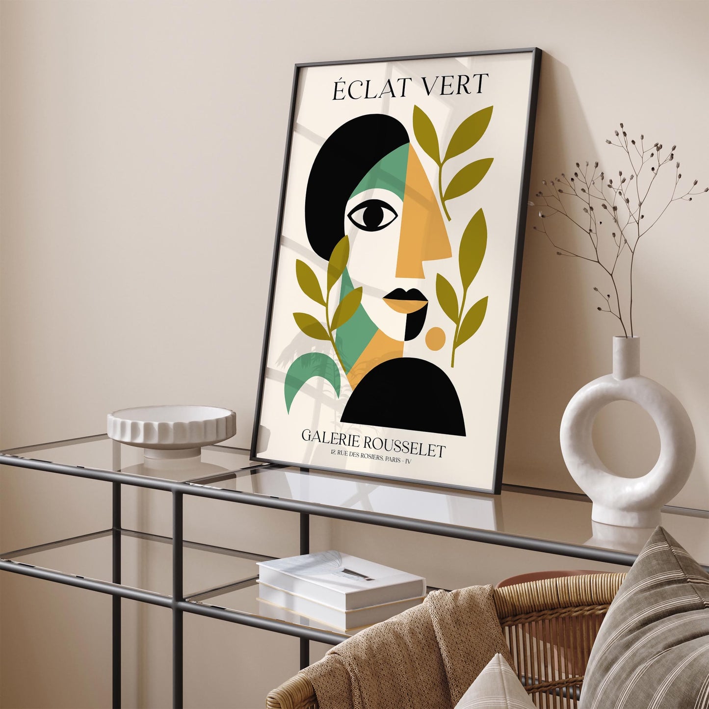 Abstract Cubist Face Poster - Picasso Inspired Wall Art