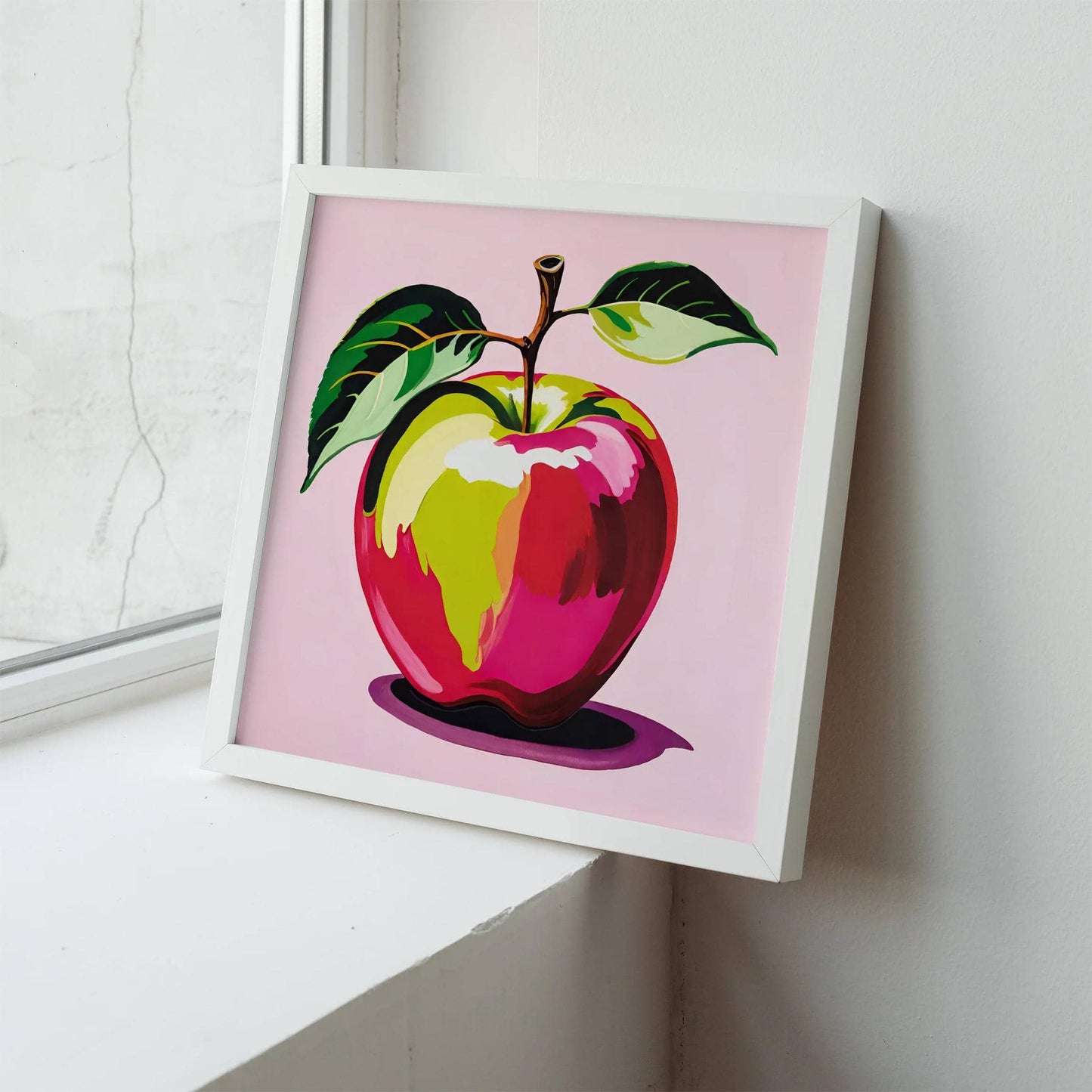 Pop Art Pink Apple Kitchen Art Print