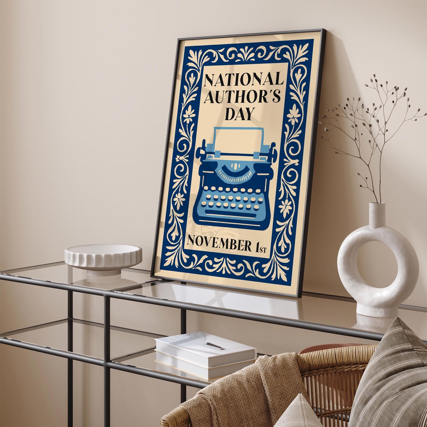 National Authors Day Poster - Typewriter Art Print