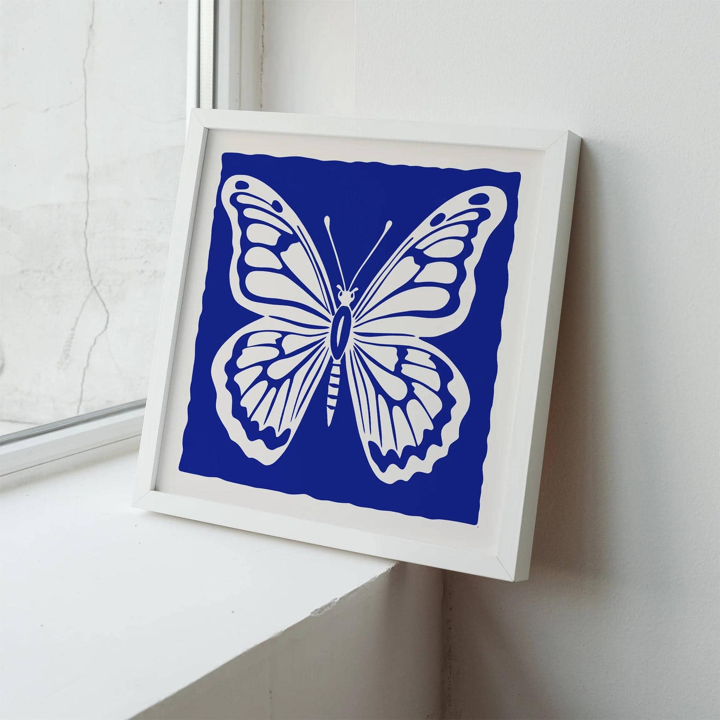 Blue Butterfly Square Art Print