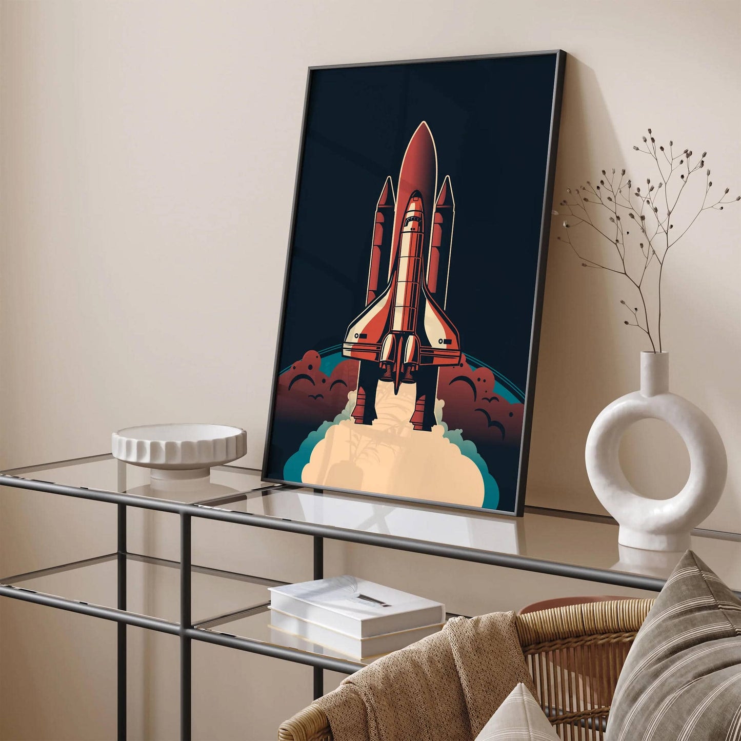 Minimal Space Shuttle Poster - HypeSheriff