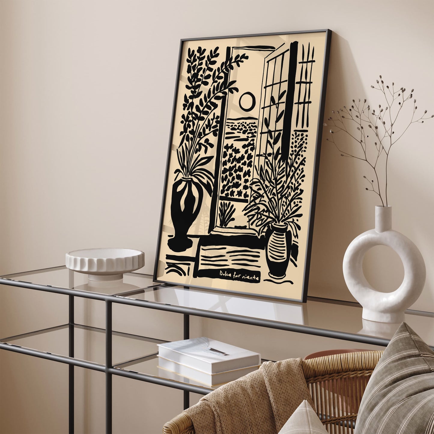 Dolce far Niente Black Ink Style Poster