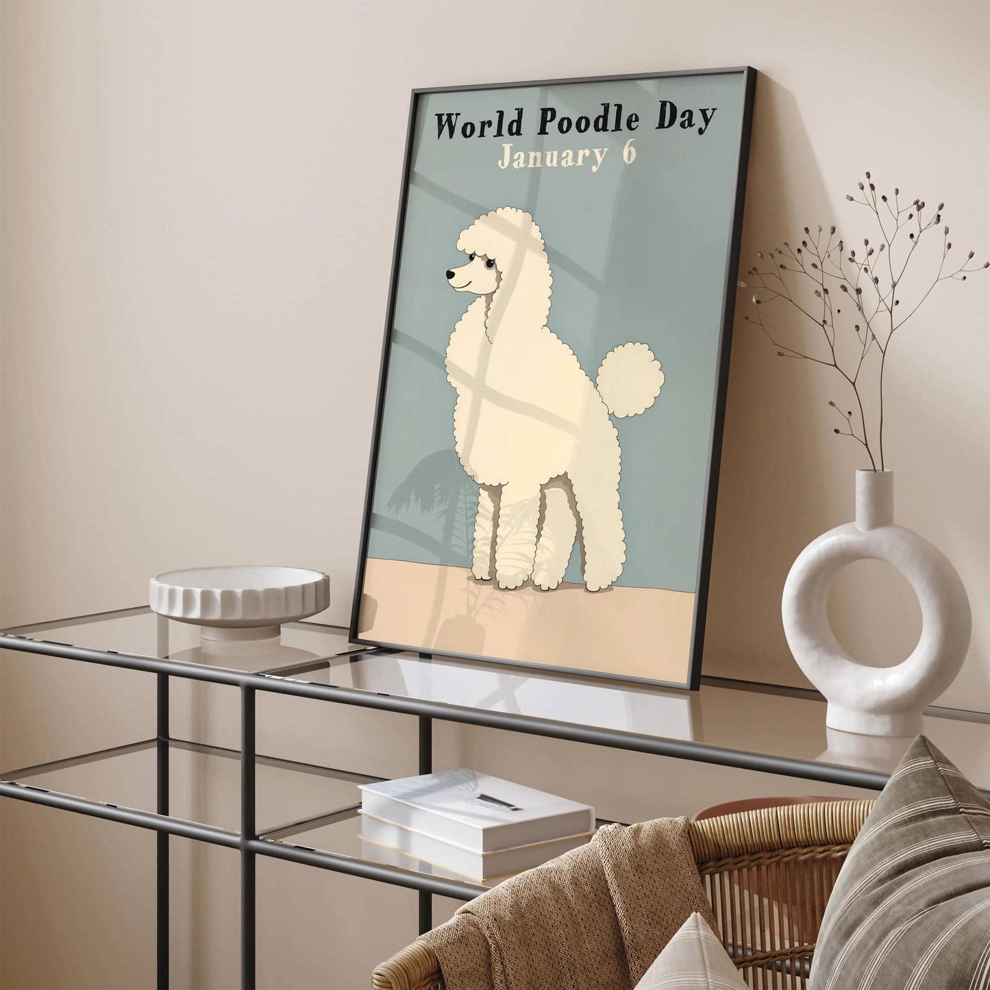 World Poodle Day Pastel Neutral Wall Art - HypeSheriff