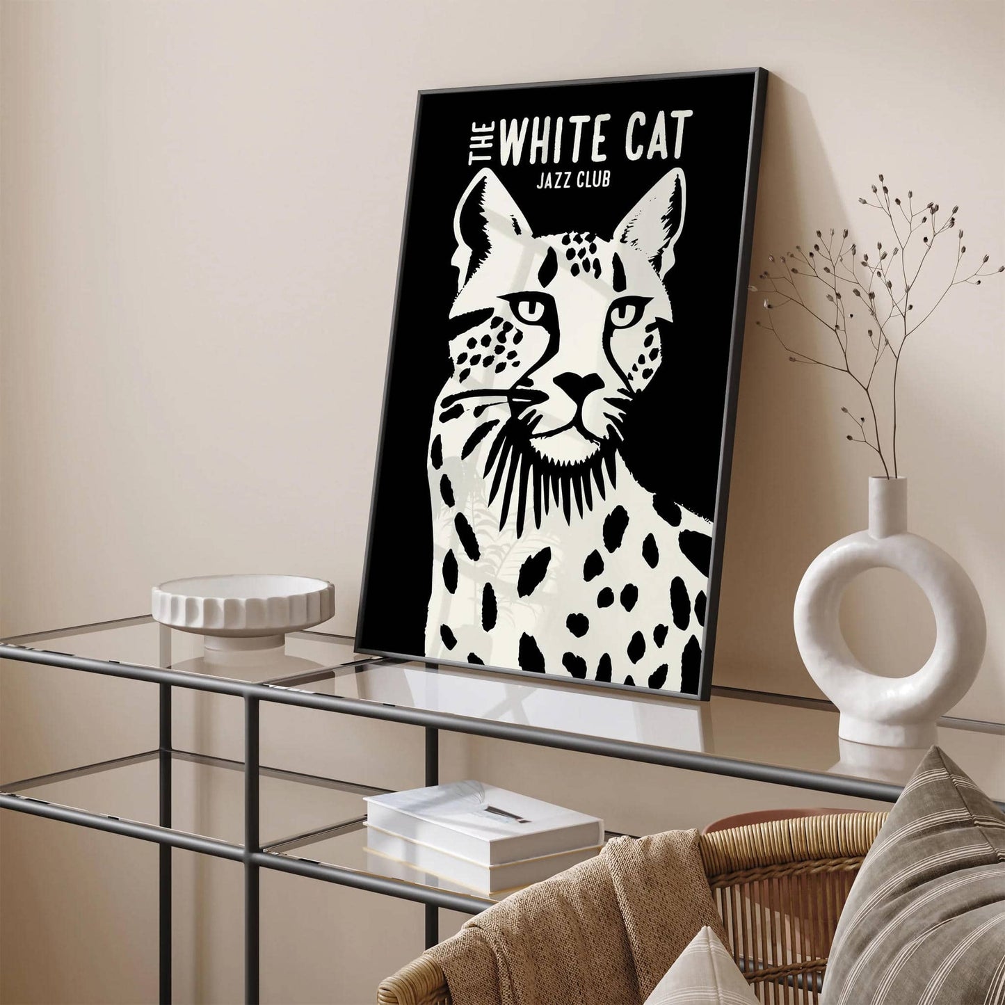 The White Cat Jazz Music Art Print - HypeSheriff
