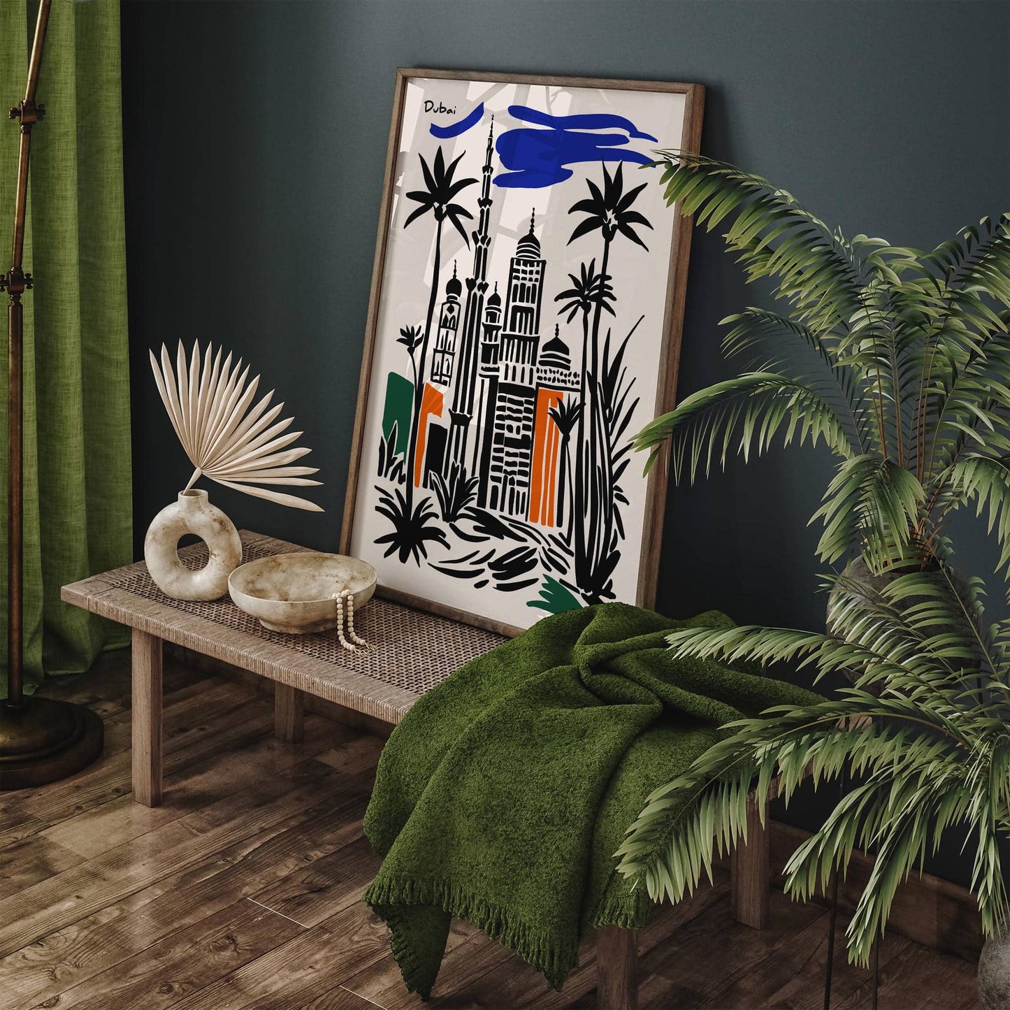 Dubai Modern Travel Black Ink Style Poster