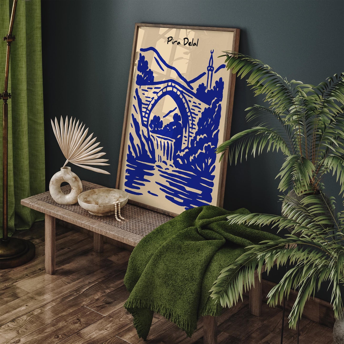 Pira Delal Poster - Blue Iraq Travel Wall Art