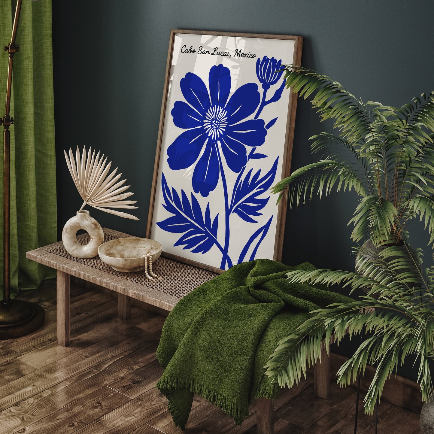 Cabo San Lucas Print - Tropical Blue Flower Decor