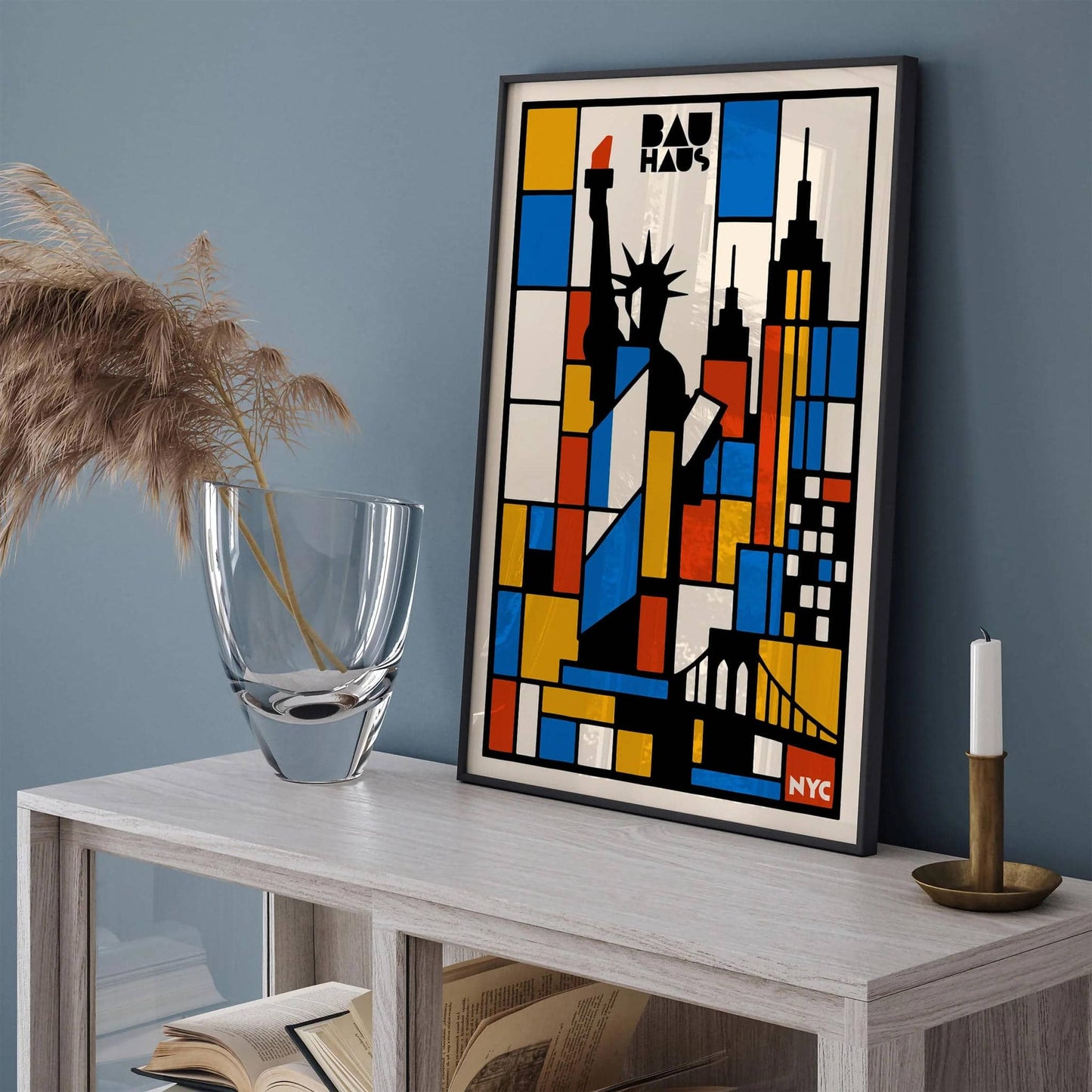 Bauhaus NYC Exhibition Poster - Retro Geometric Art Print