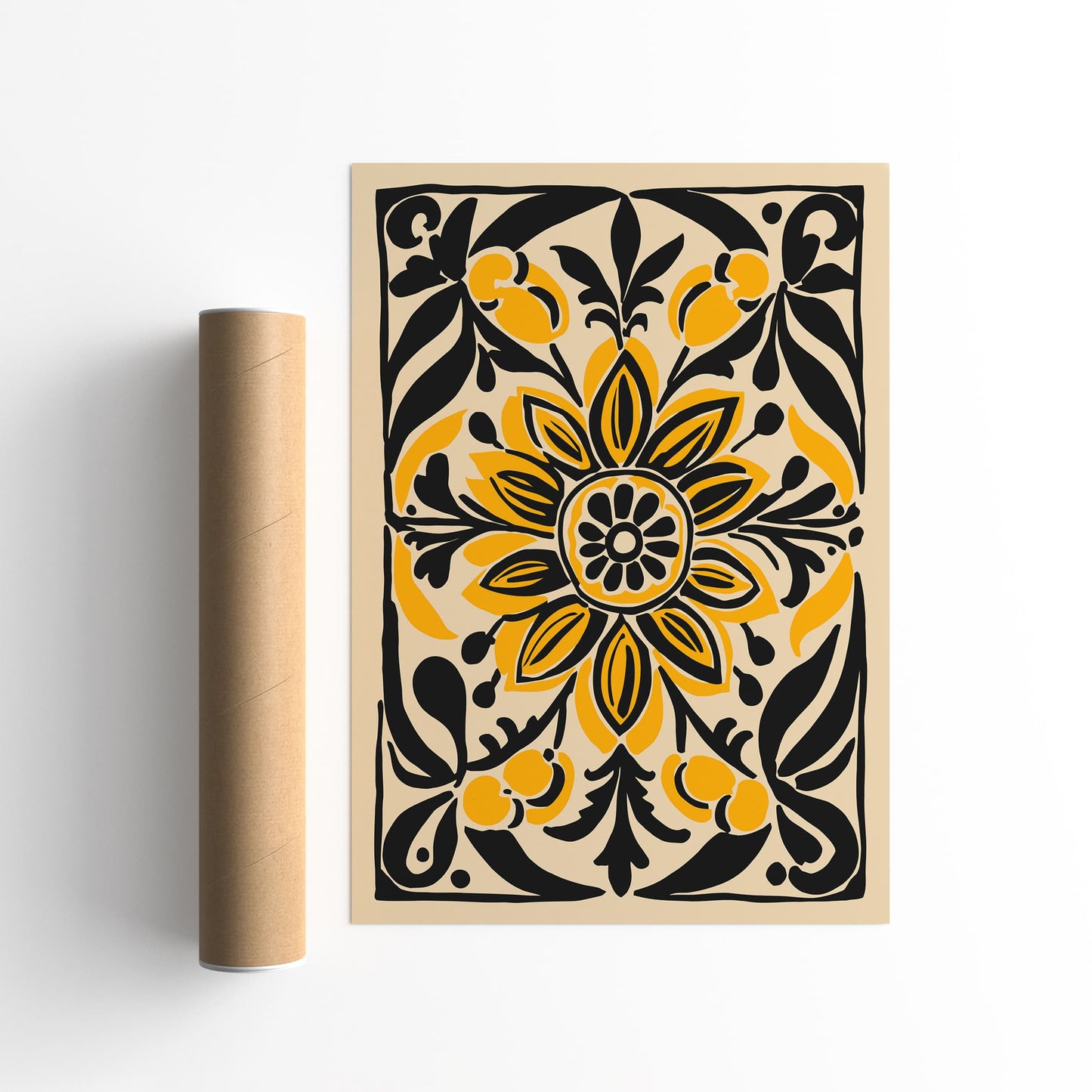 Rustic Hand Drawn Abstract Nature Art Print