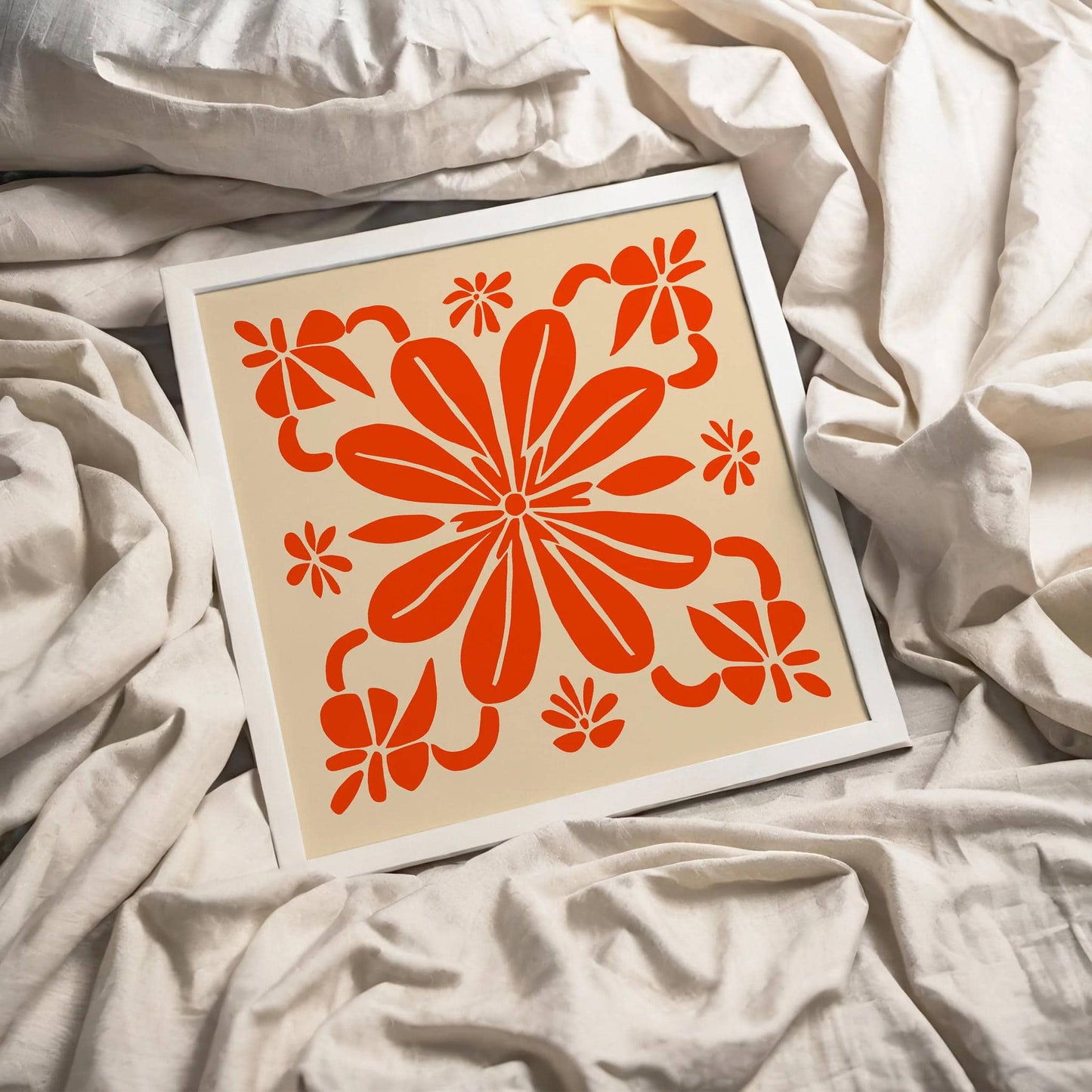 Vibrant Cutouts Flower Square Wall Art