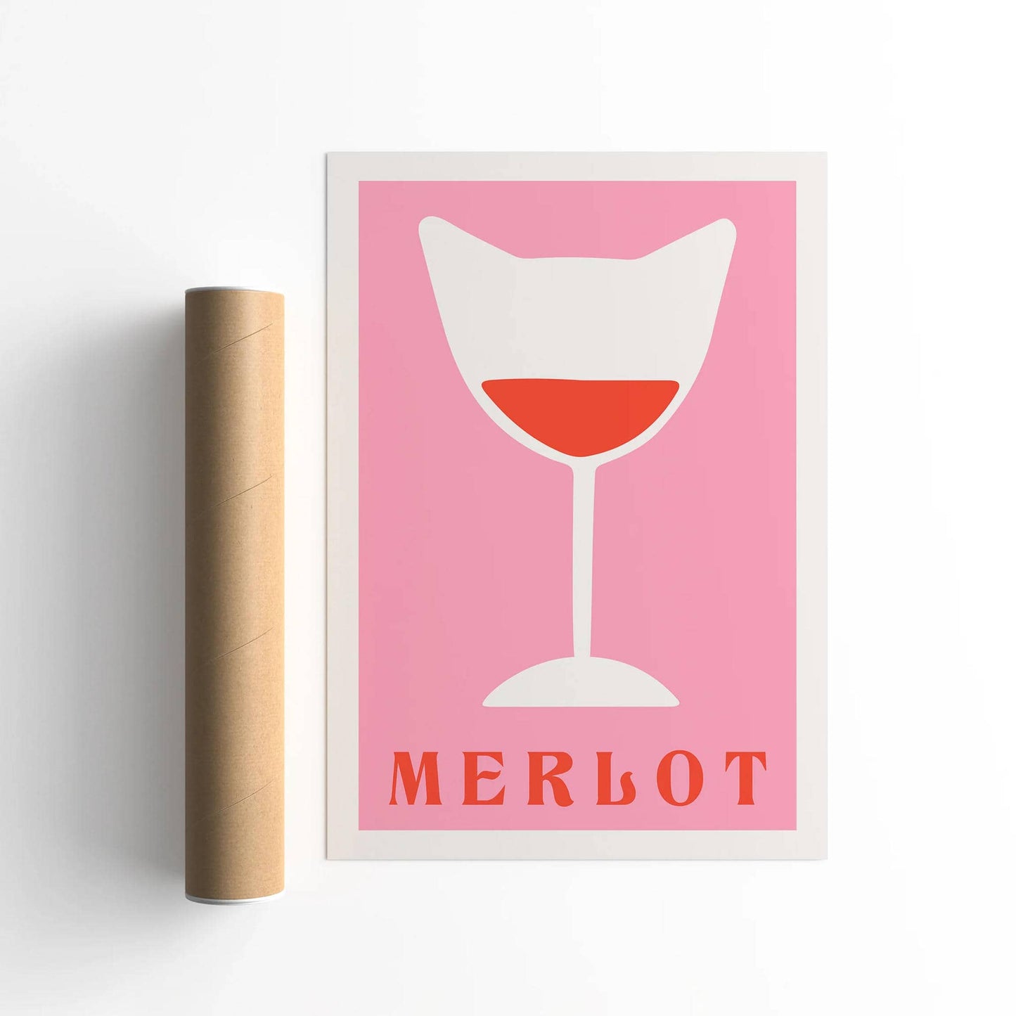 Pink Merlot Mid Century Modern Print - HypeSheriff
