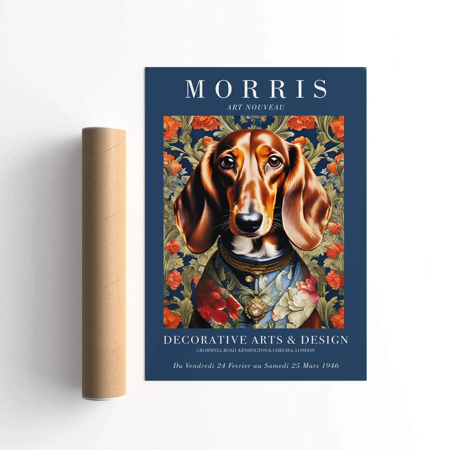 Eclectic Dachshund Dog Portrait Art Print - HypeSheriff