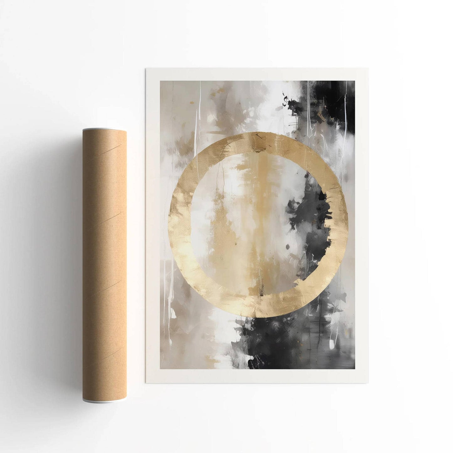 Golden Whispers Abstract Wall Art - HypeSheriff