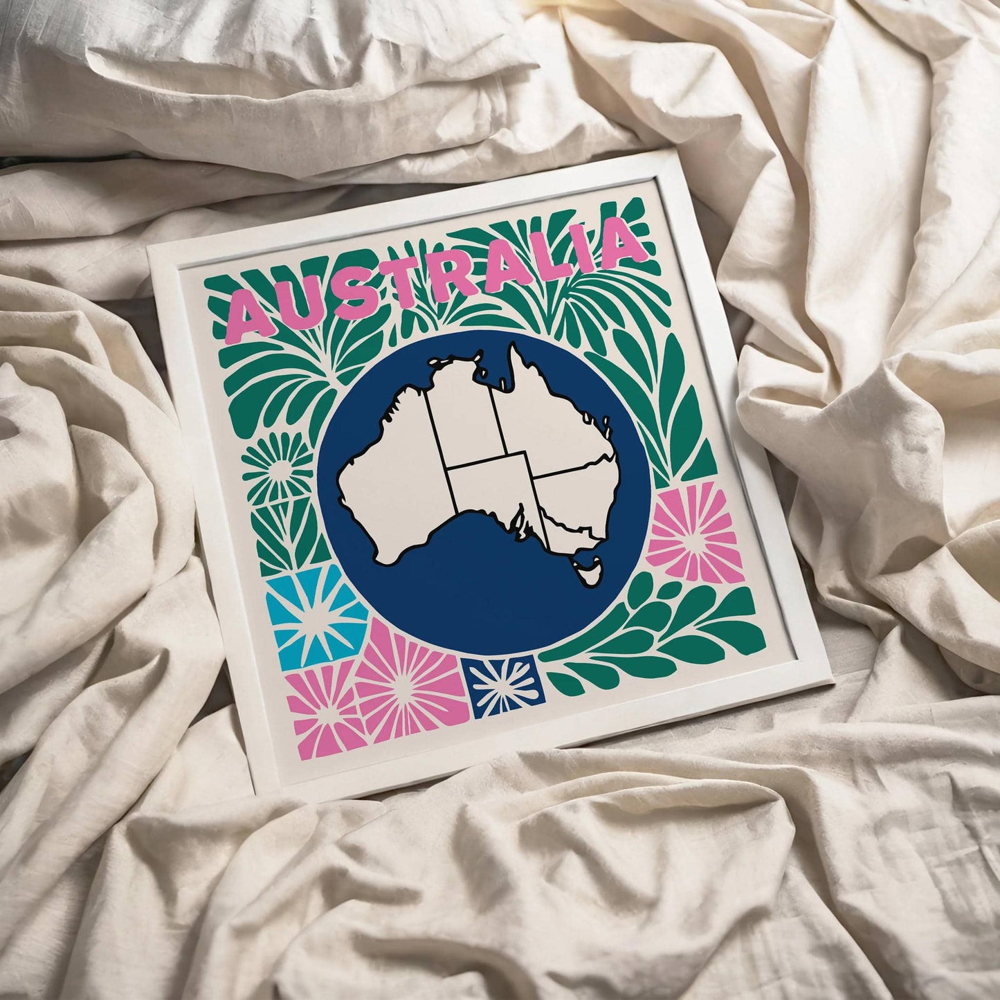 Cute Australia Travel Square Wall Art - HypeSheriff