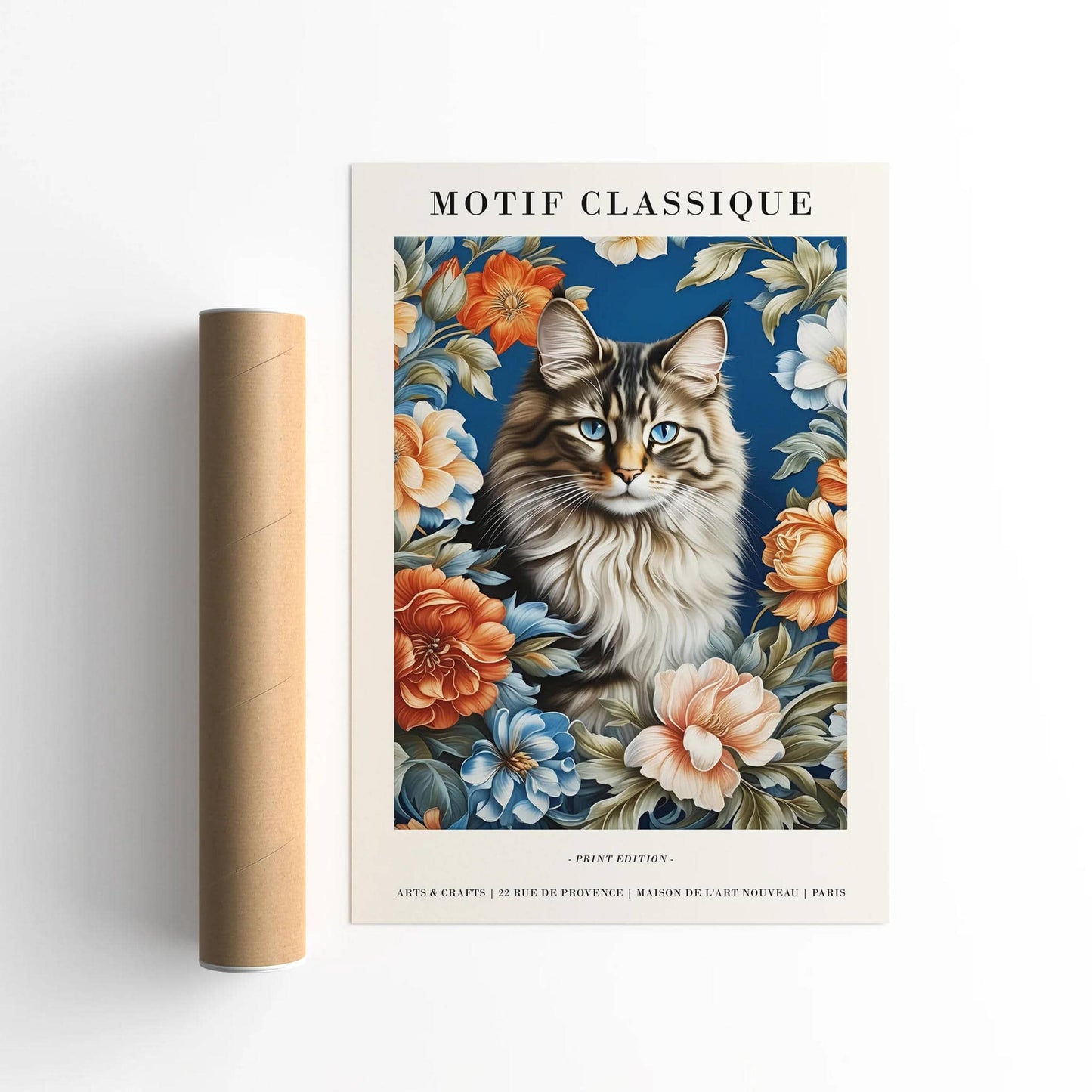 Maine Coon Cat Blue Poster - HypeSheriff