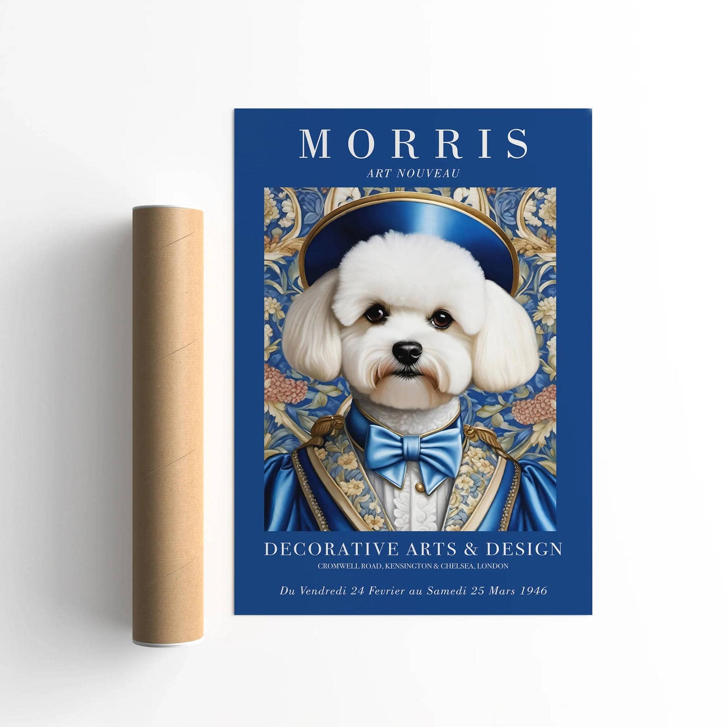 Shih Tzu Dog Victorian Blue Poster - HypeSheriff