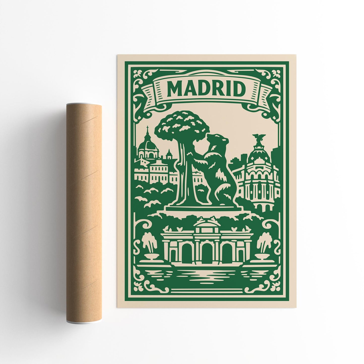 Madrid Botanical Travel Poster
