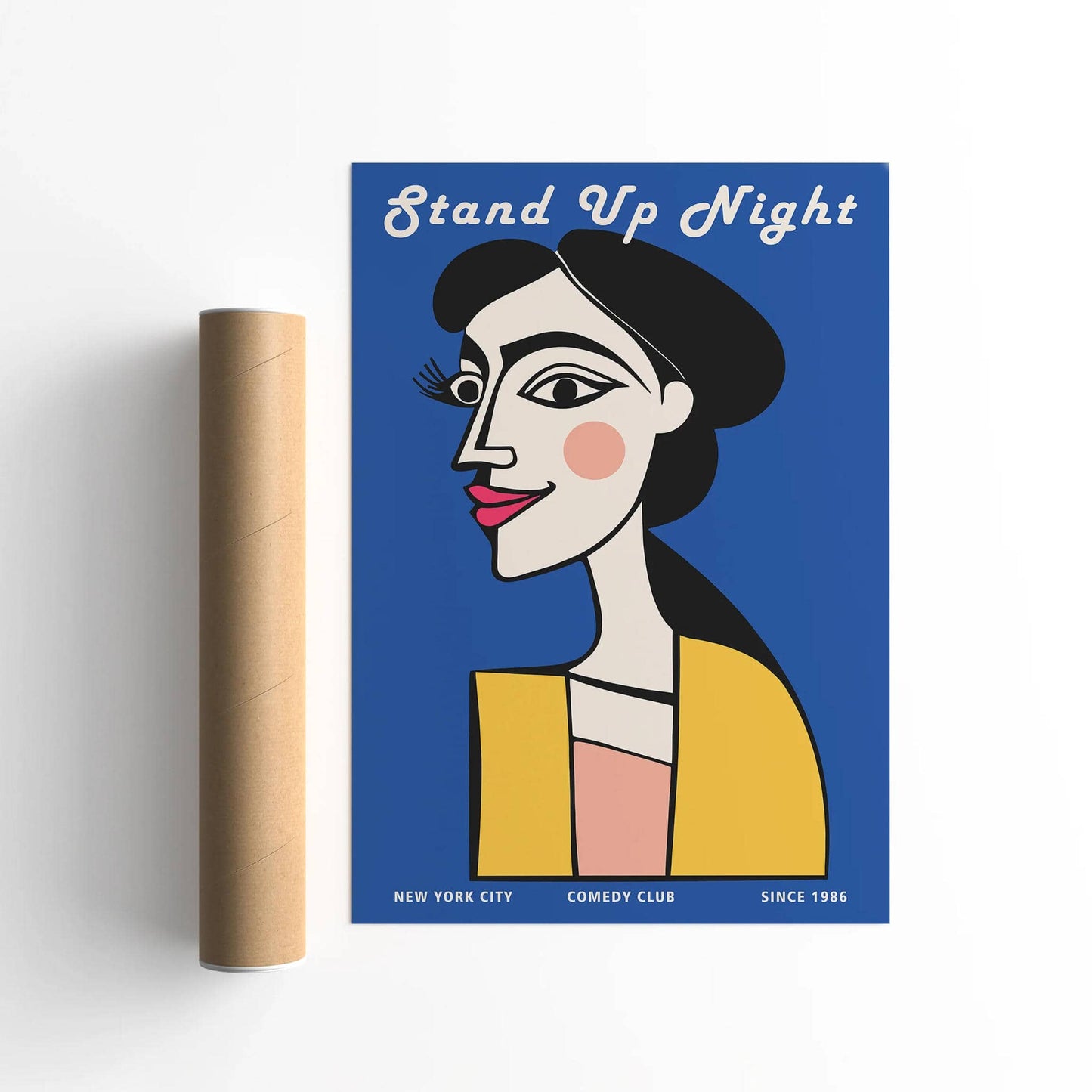 Stand Up Night, Comedy Club Blue Poster - HypeSheriff