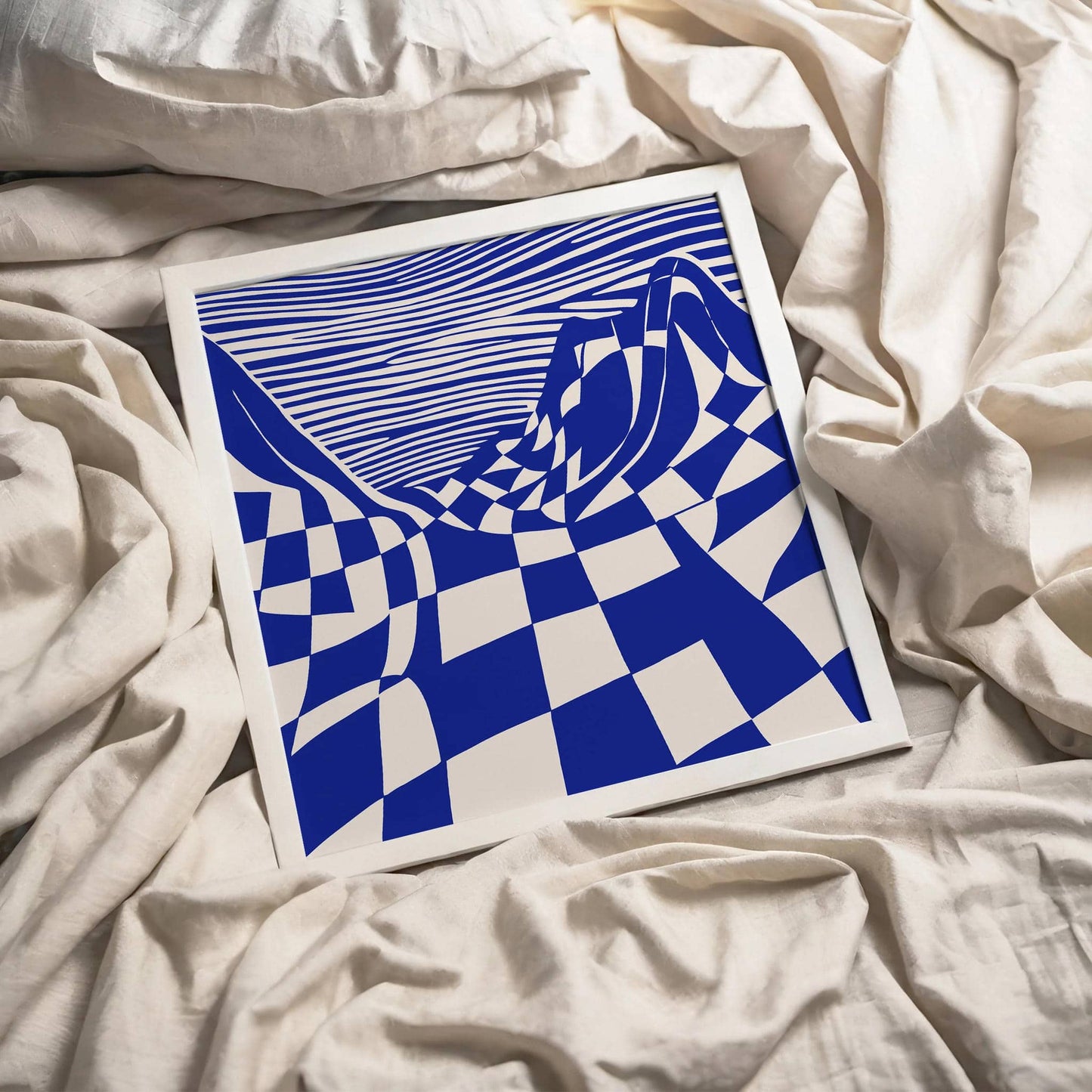 Blue Abstract Pop Art Square Print - HypeSheriff