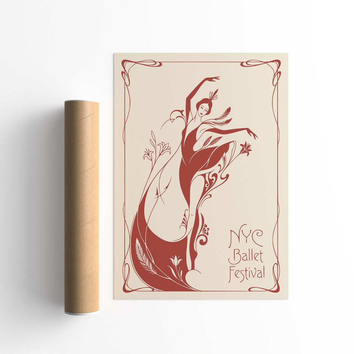 NYC Ballet Festival Art Nouveau Poster