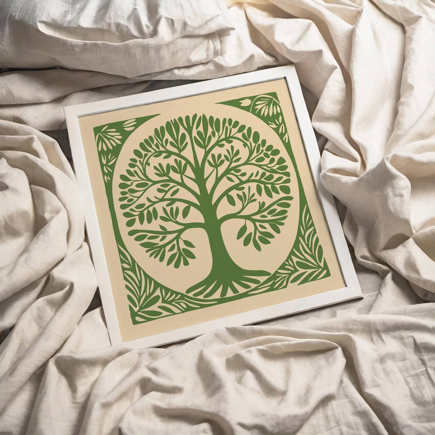 Bohemian Cutouts Tree Square Art Print - HypeSheriff