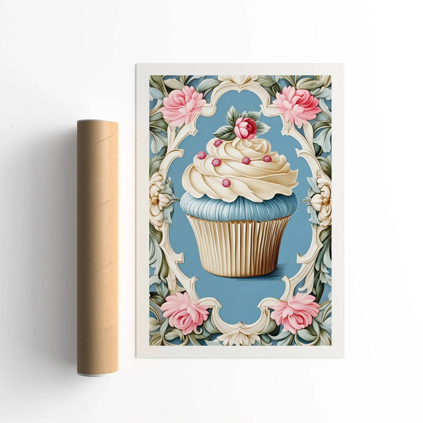 Elegant Baroque Cupcake Art Print - HypeSheriff