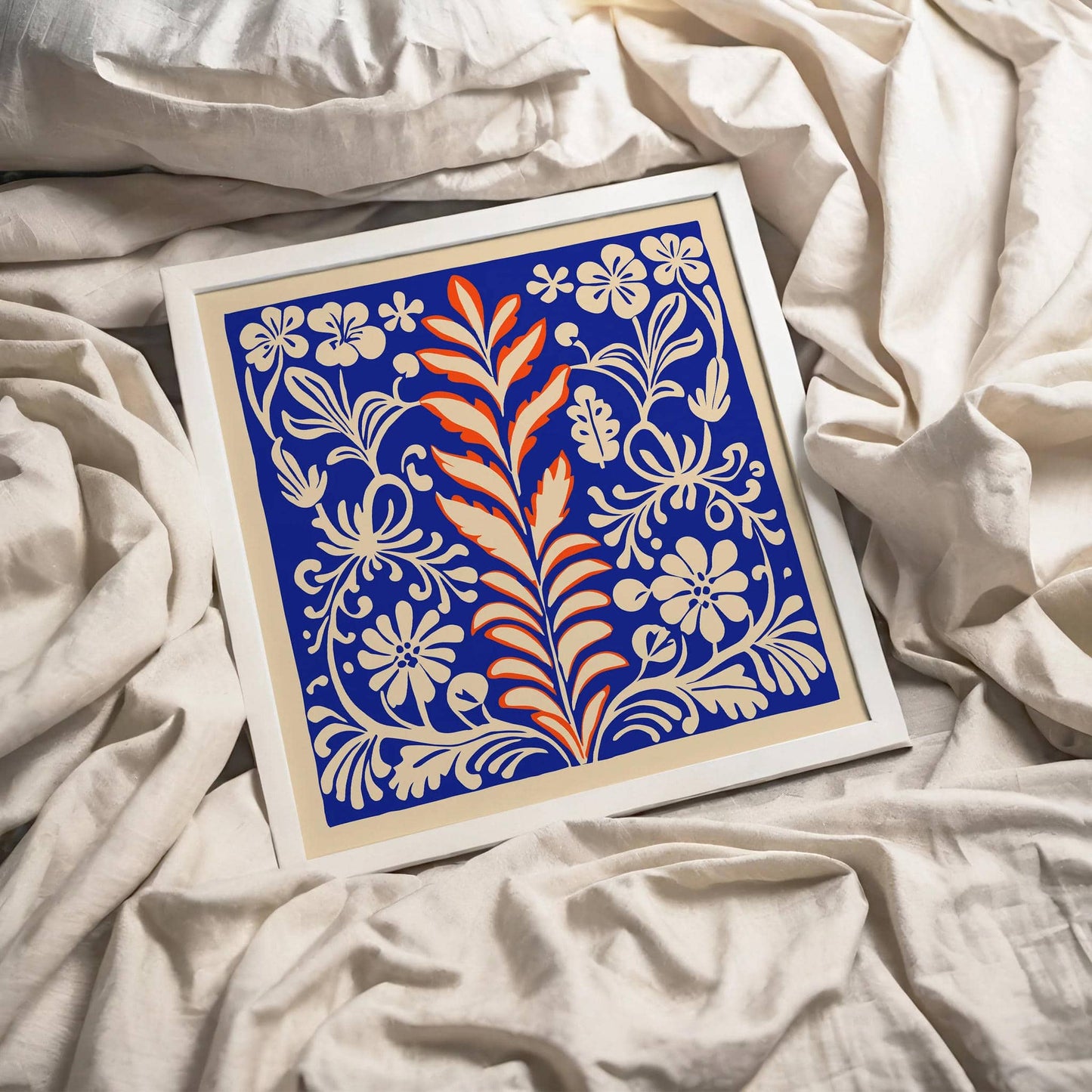 Cutouts Blue Nature Art Print - HypeSheriff