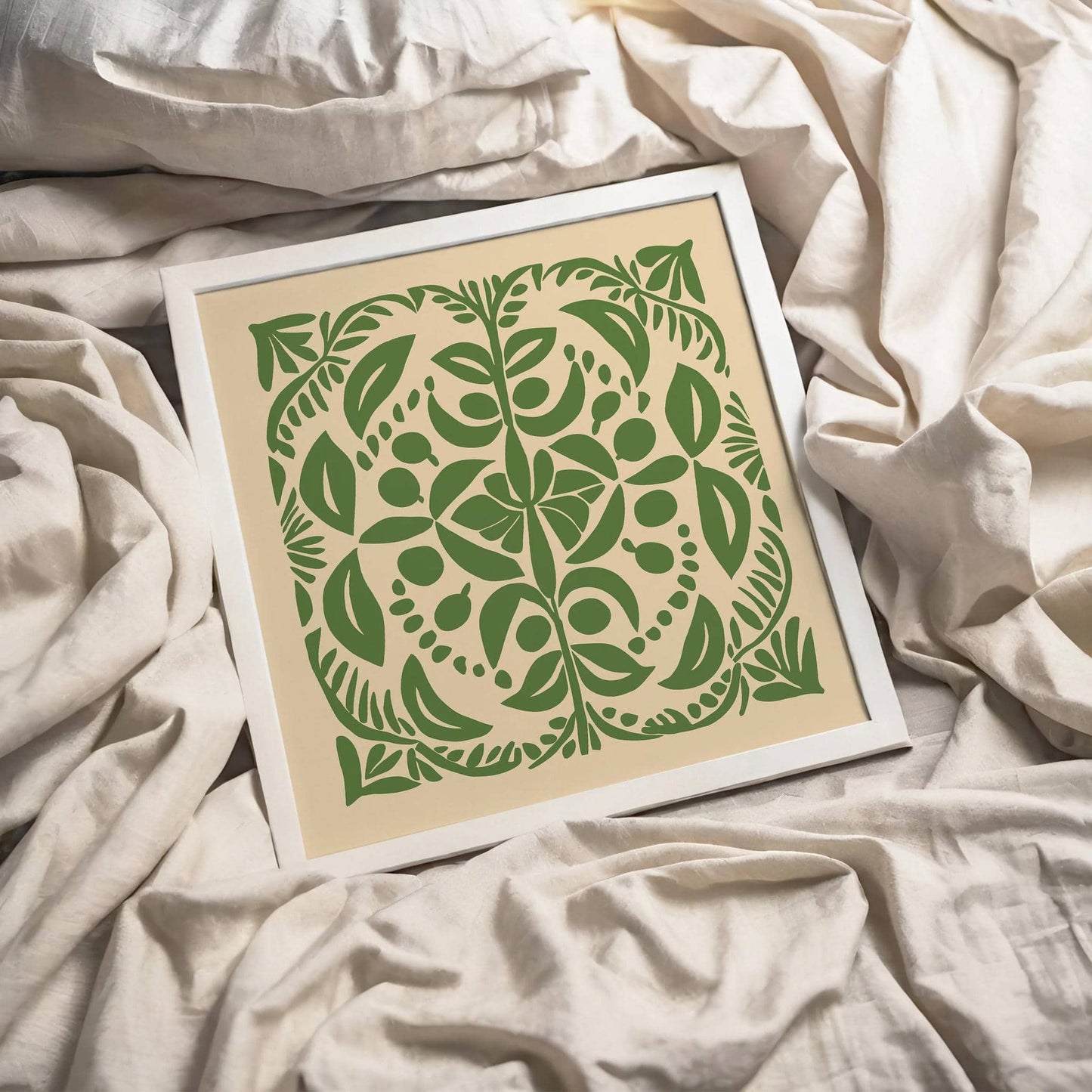 Green Cutouts Botanical Square Wall Art