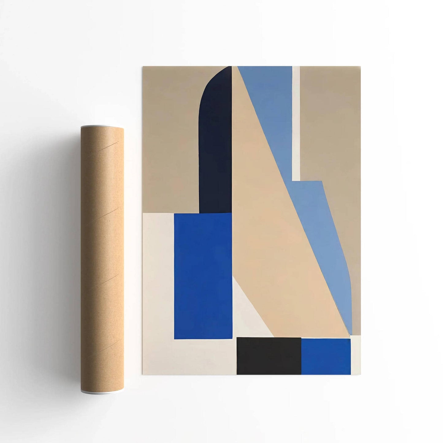 Blue Geometric Abstract Wall Art - HypeSheriff