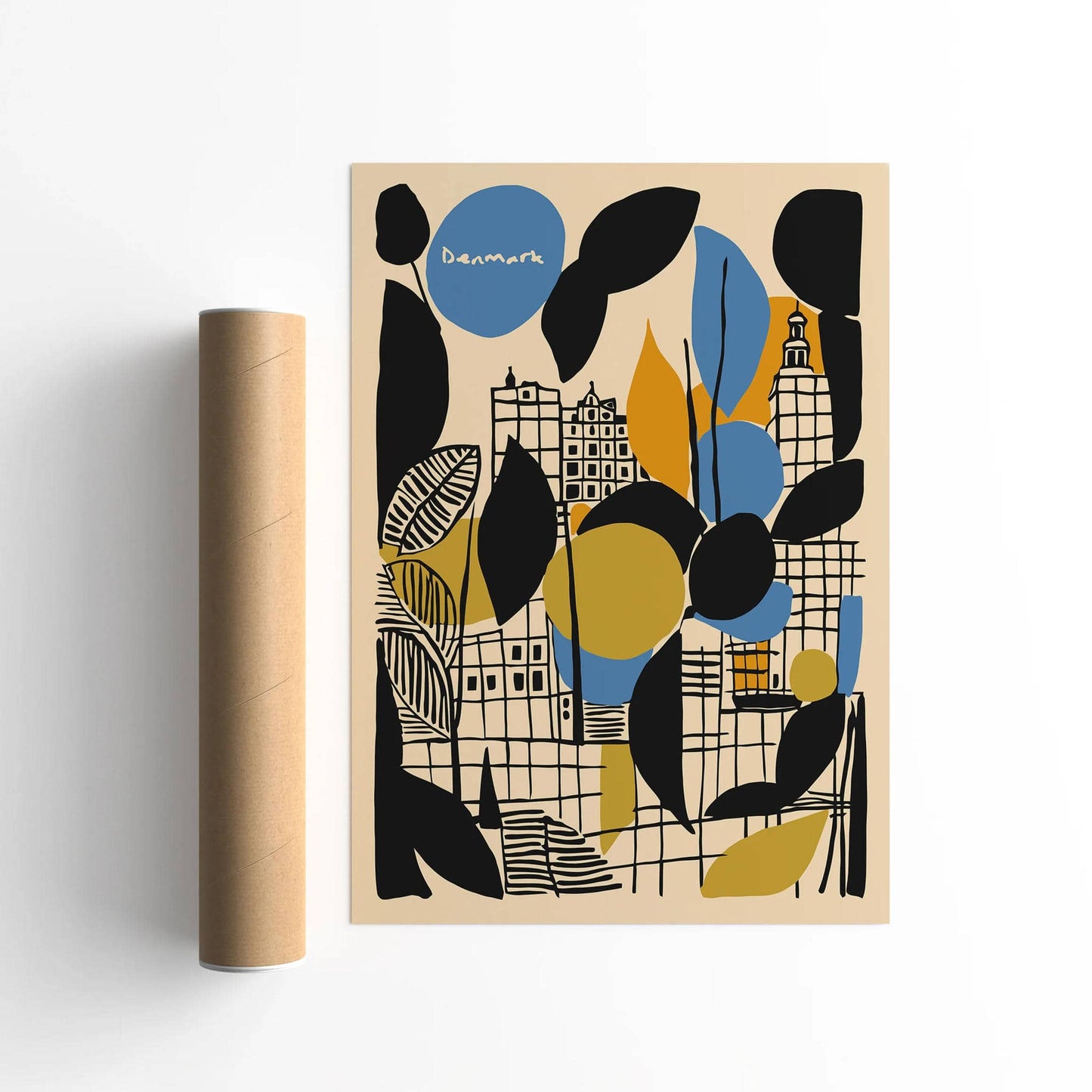 Denmark Abstract Cityscape Poster