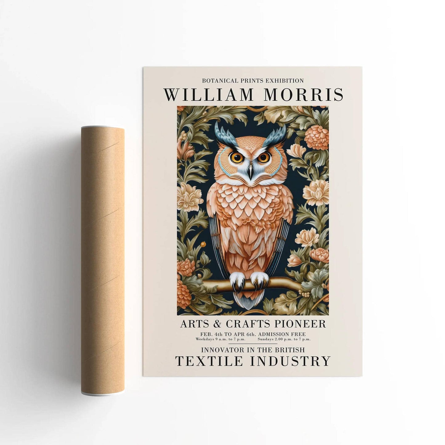 Vintage Owl William Morris Poster - HypeSheriff