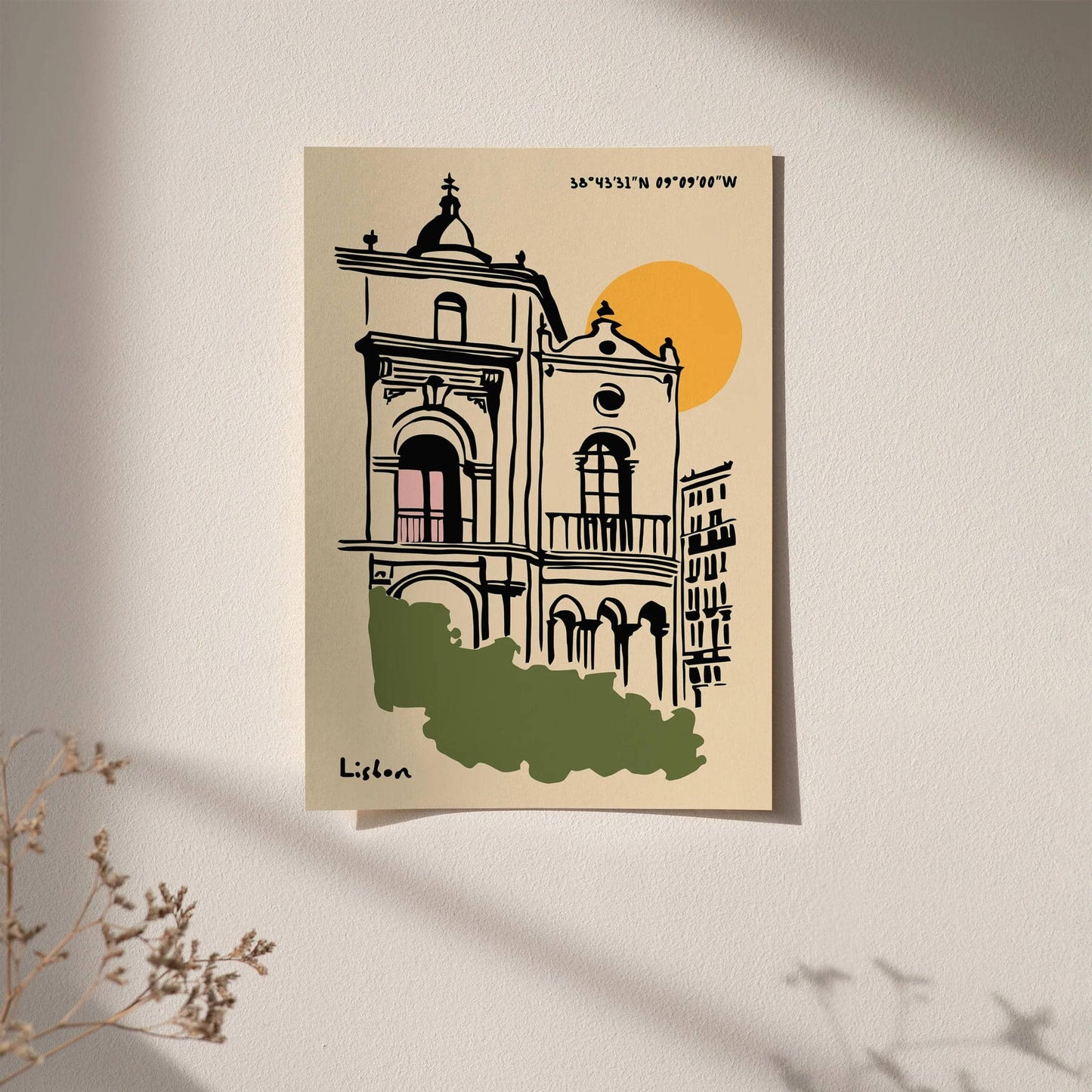 Lisbon Travel Poster Print – Romantic Portugal Wall Art