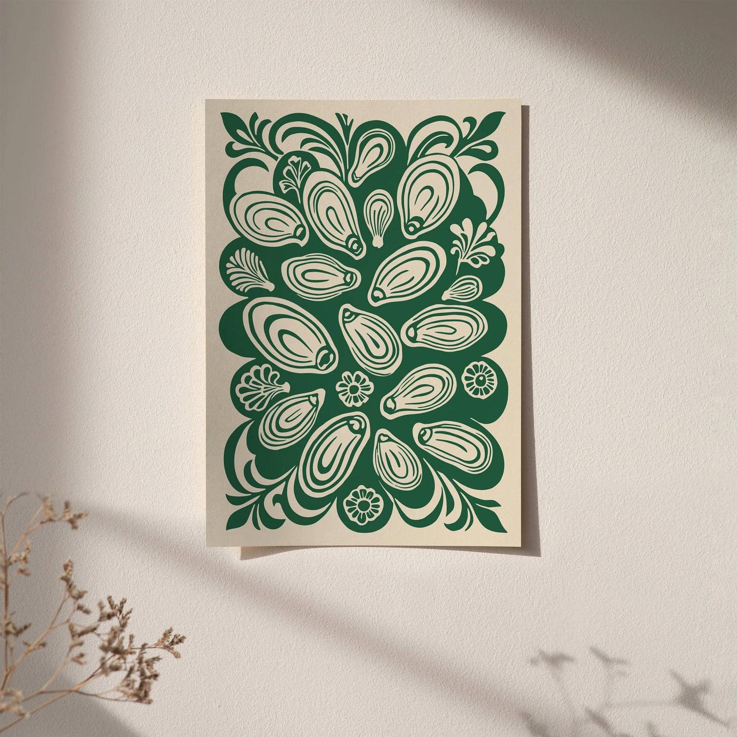 Green Oyster Kitchen Wall Art