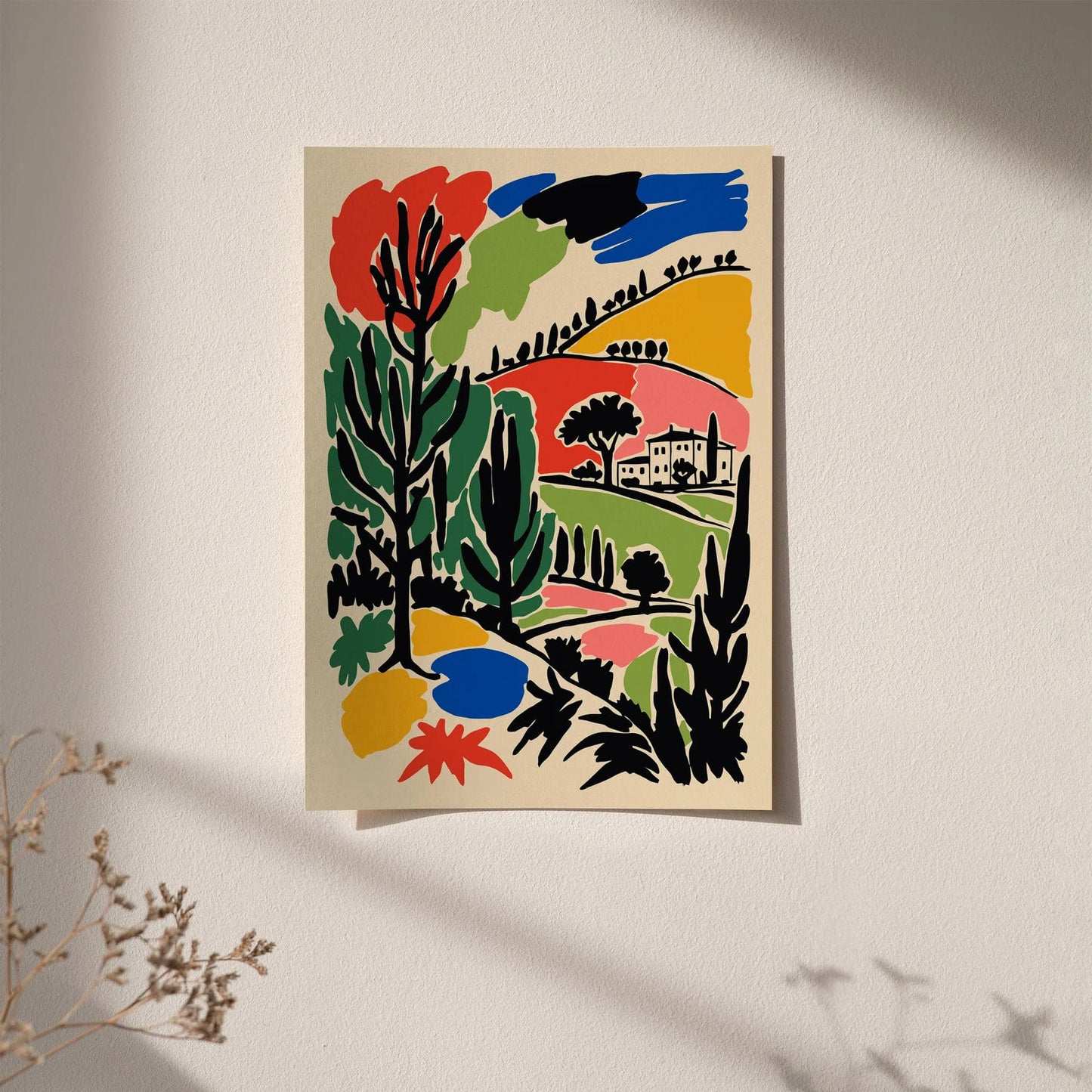 Tuscany Wall Art – Colorful Italian Landscape Poster