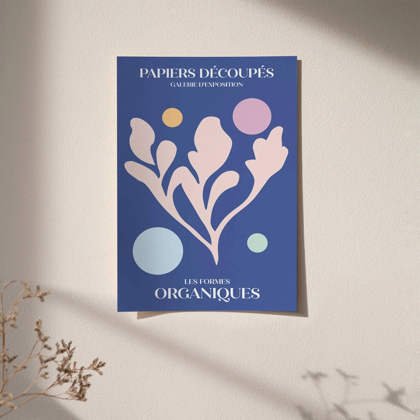Papiers Decoupes, Les Formes Organiques Blue Wall Art - HypeSheriff