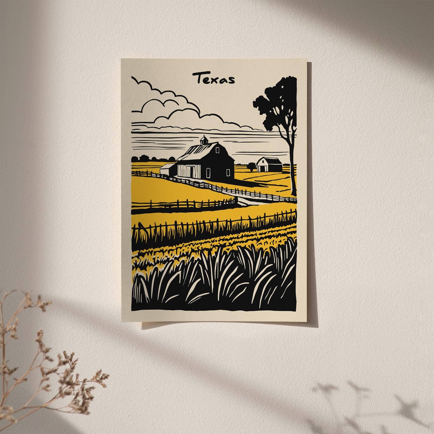 Texas Landscape Travel Art Print