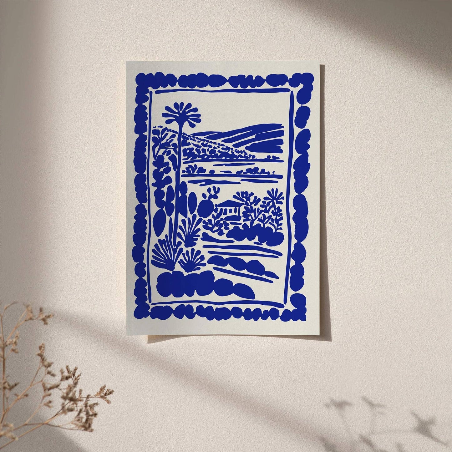 Blue Ink Wall Art – Travel Scenic Poster