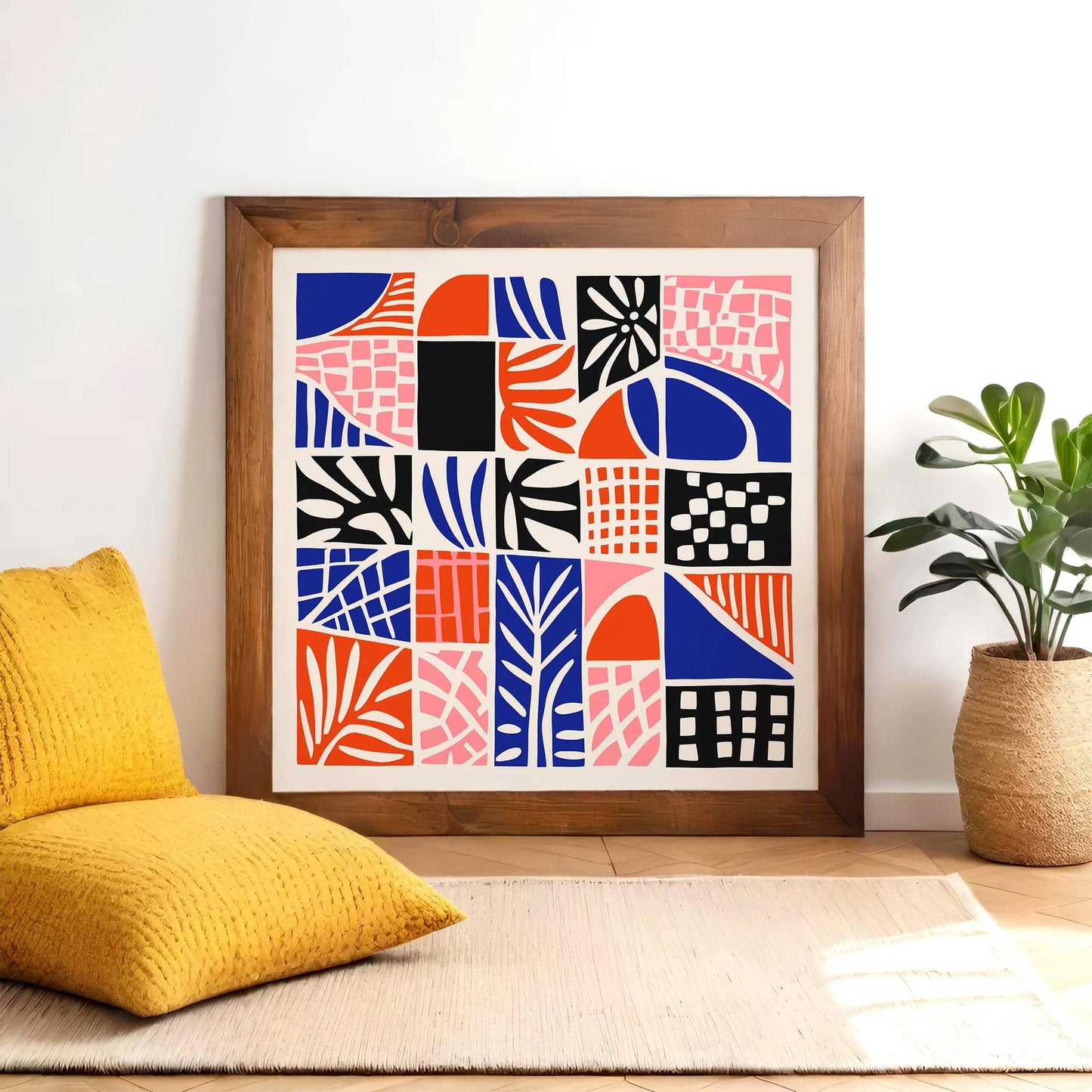 Mid Century Abstract Vibrant Square Print - HypeSheriff