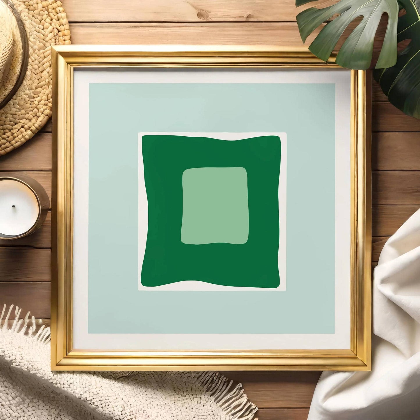Green MCM Abstract Square Print - HypeSheriff